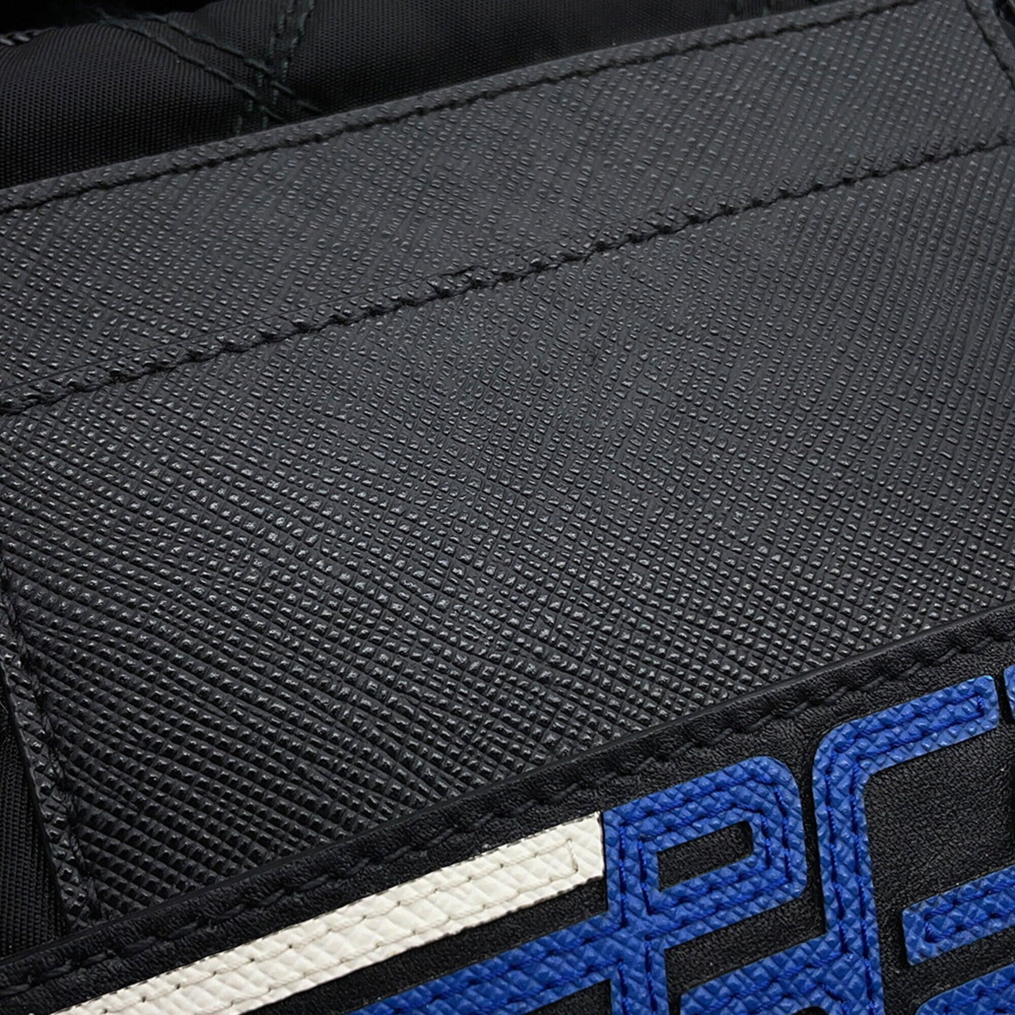Prada Black Blue White Nylon Leather Backpack Sling Bag (Pre-Owned)