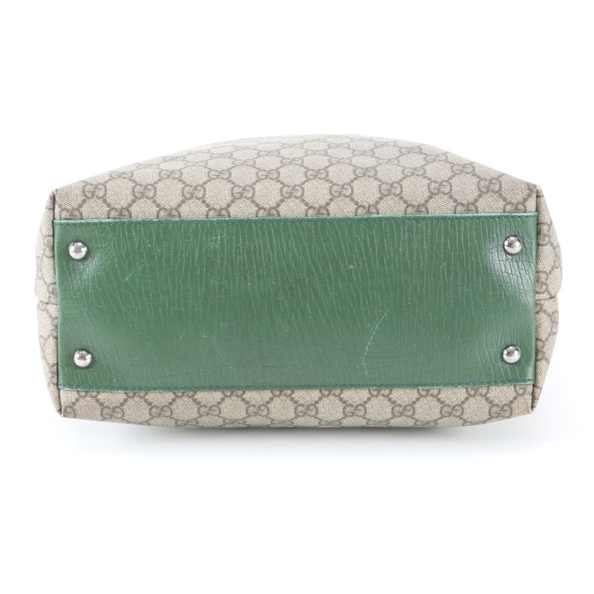Gucci Grayish Green Gg Supreme Handbag Tote Bag (Pre-Owned)