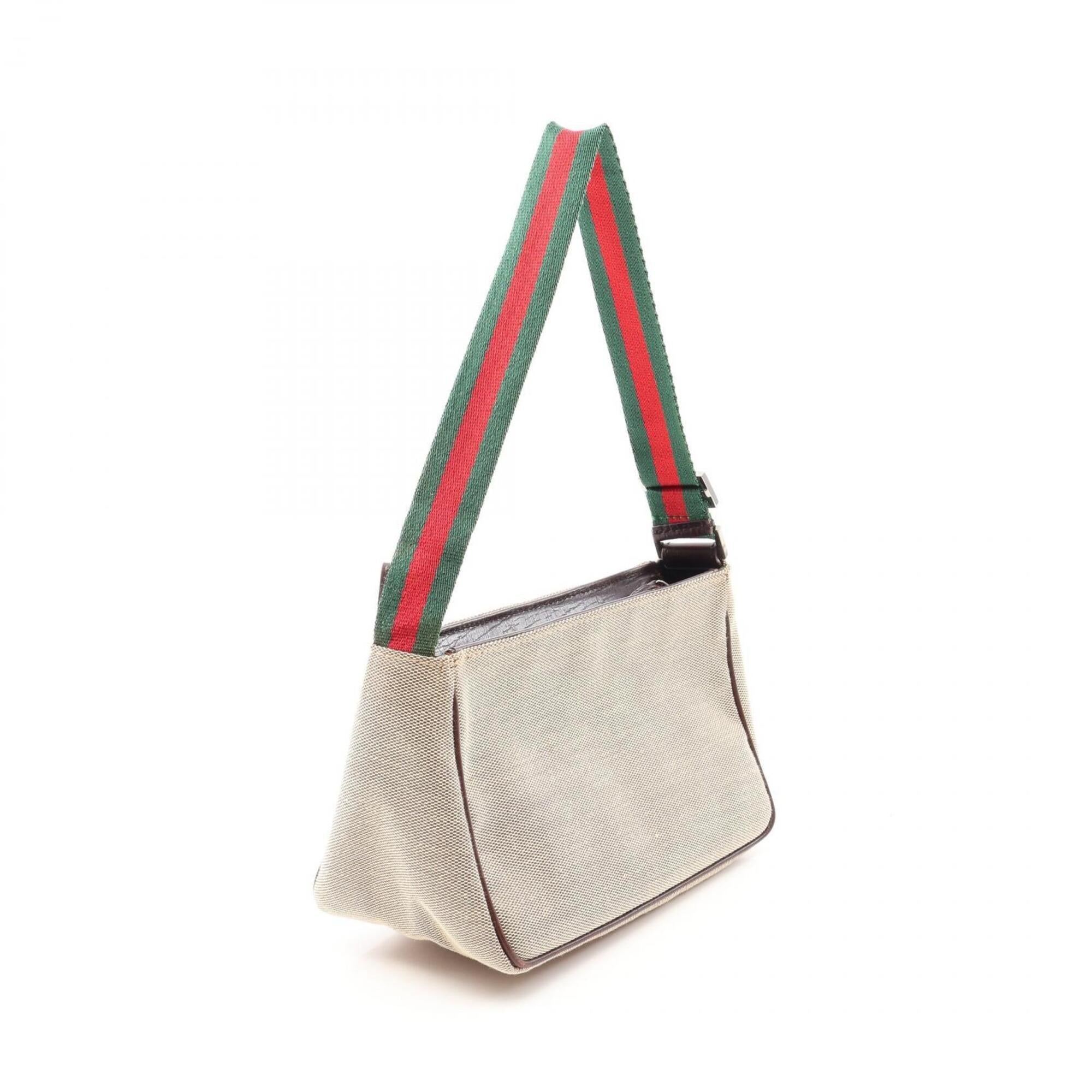 Gucci Beige Multi-Color Canvas Leather Handbag (Pre-Owned)