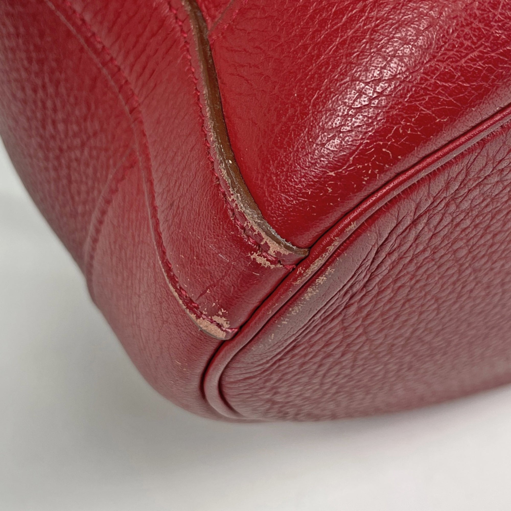 Hermes Rouge Vif Taurillon Clemence Leather Shoulder Bag (Pre-Owned)