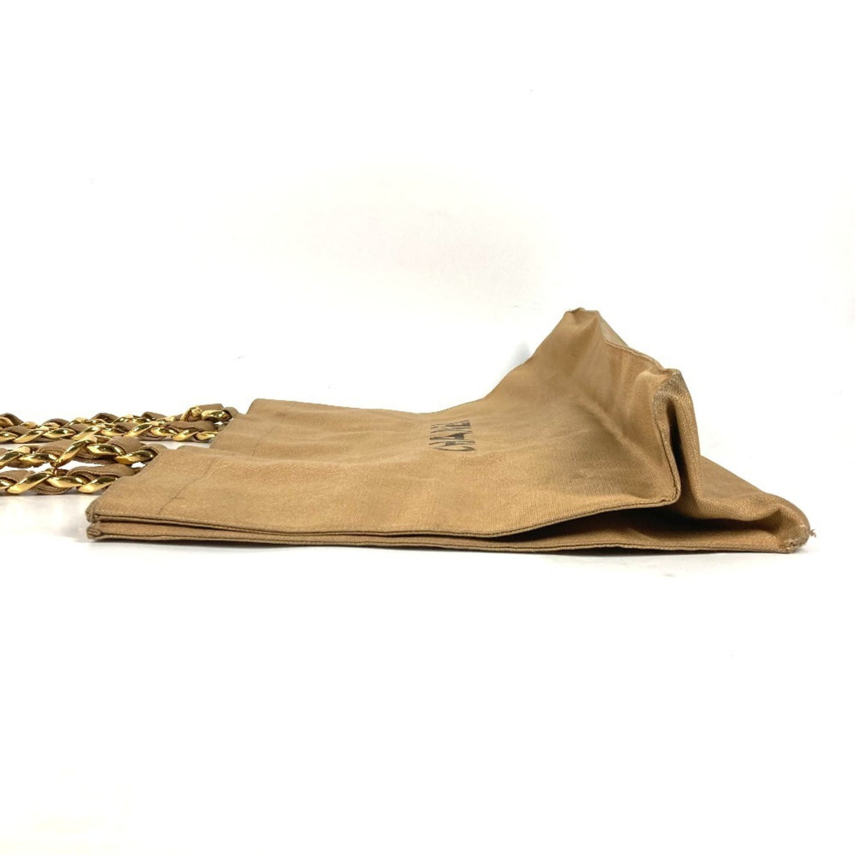 Chanel Beige Black Canvas Shoulder Bag Tote Bag (Pre-Owned)
