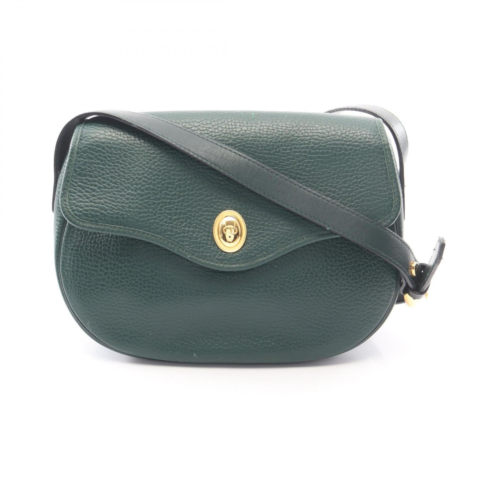 Christian Dior Green Leather Handbag Shoulder Bag (Pre-Owned)