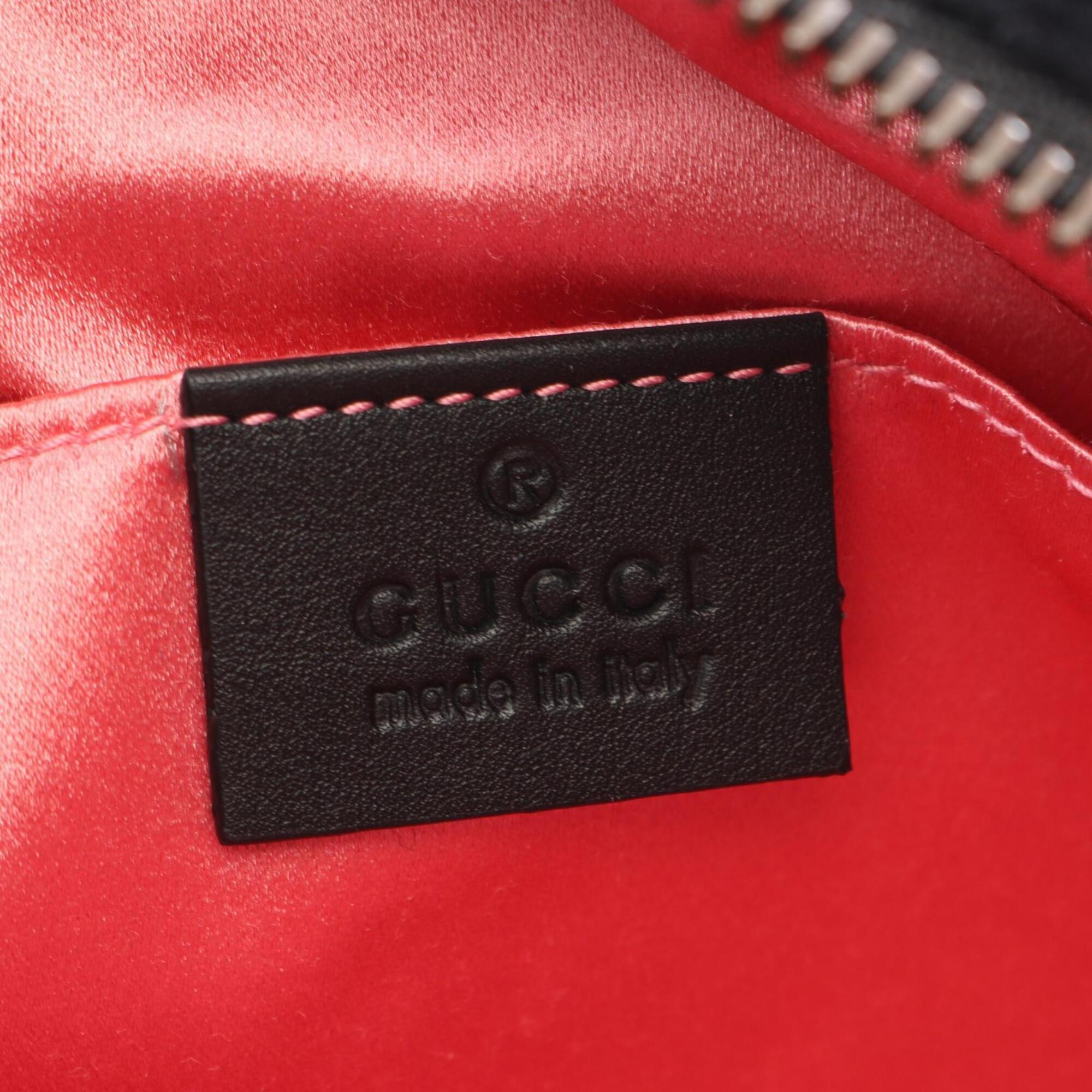 Gucci Black Fabric Leather Handbag Shoulder Bag (Pre-Owned)