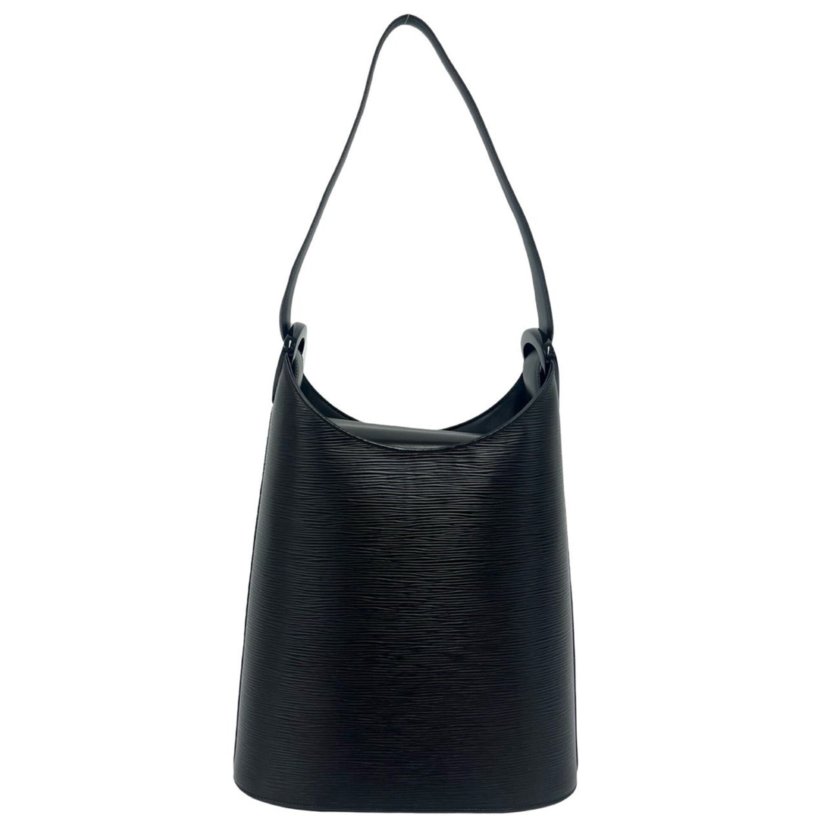 Louis Vuitton Black Leather Shoulder Bag Tote Bag (Pre-Owned)