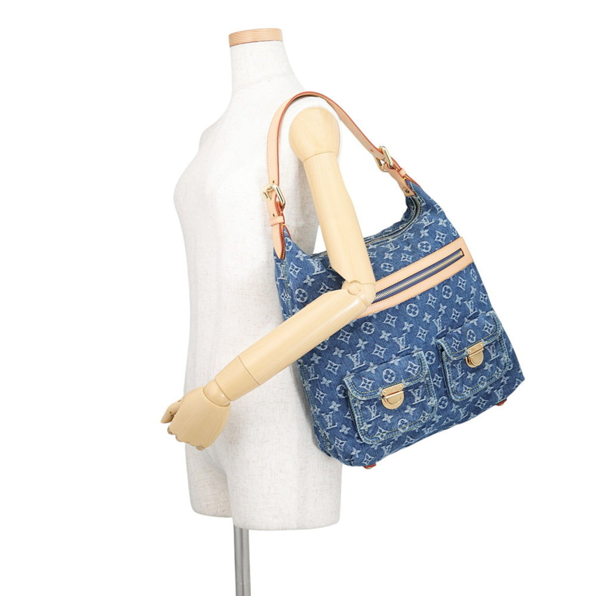 Louis Vuitton Blue Yellow Monogram Denim Shoulder Bag (Pre-Owned)