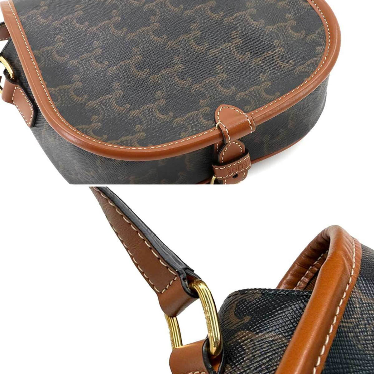 Celine Brown Pvc Leather Handbag Shoulder Bag (Pre-Owned)