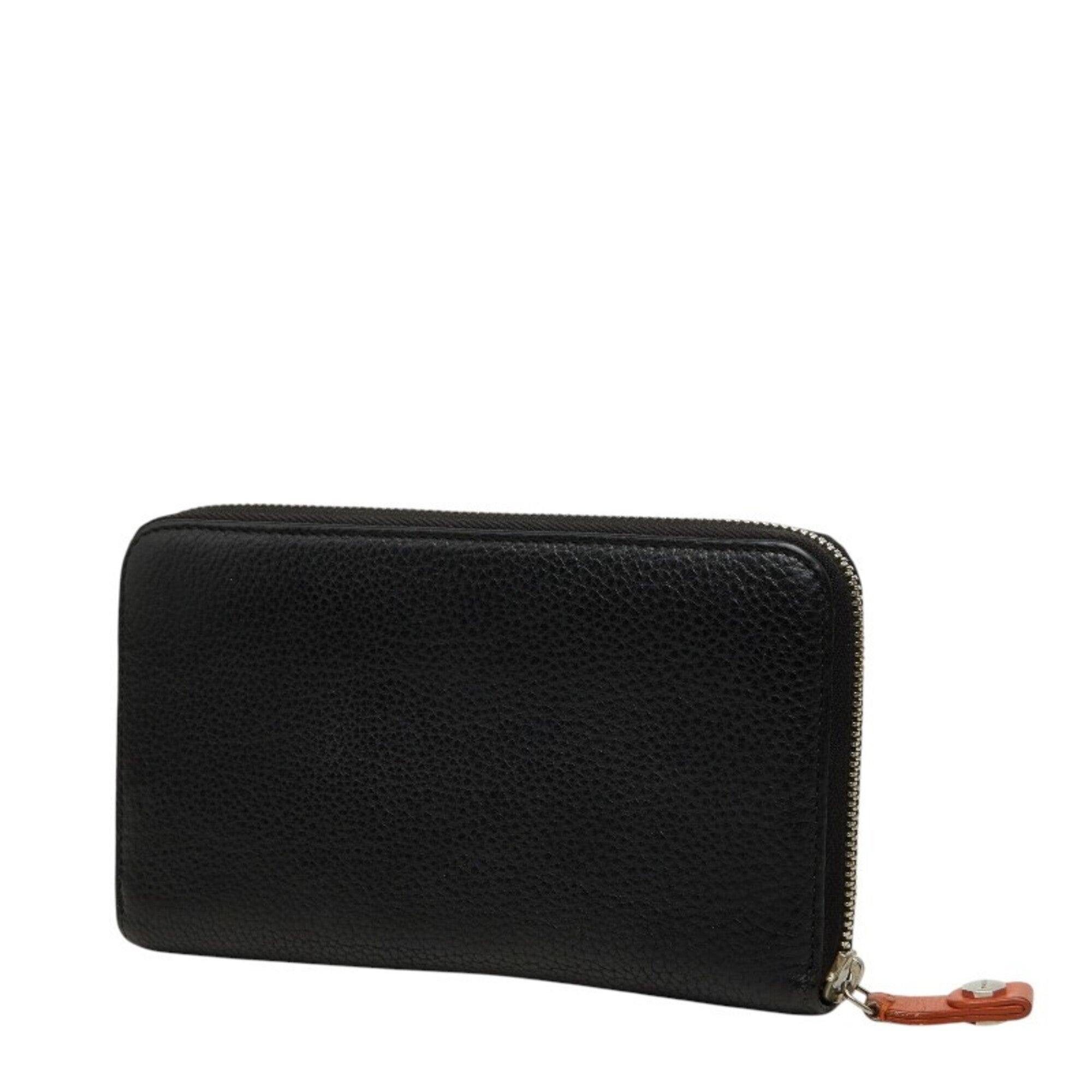 Bvlgari Black Leather Coin Purse/Coin Case (Pre-Owned)