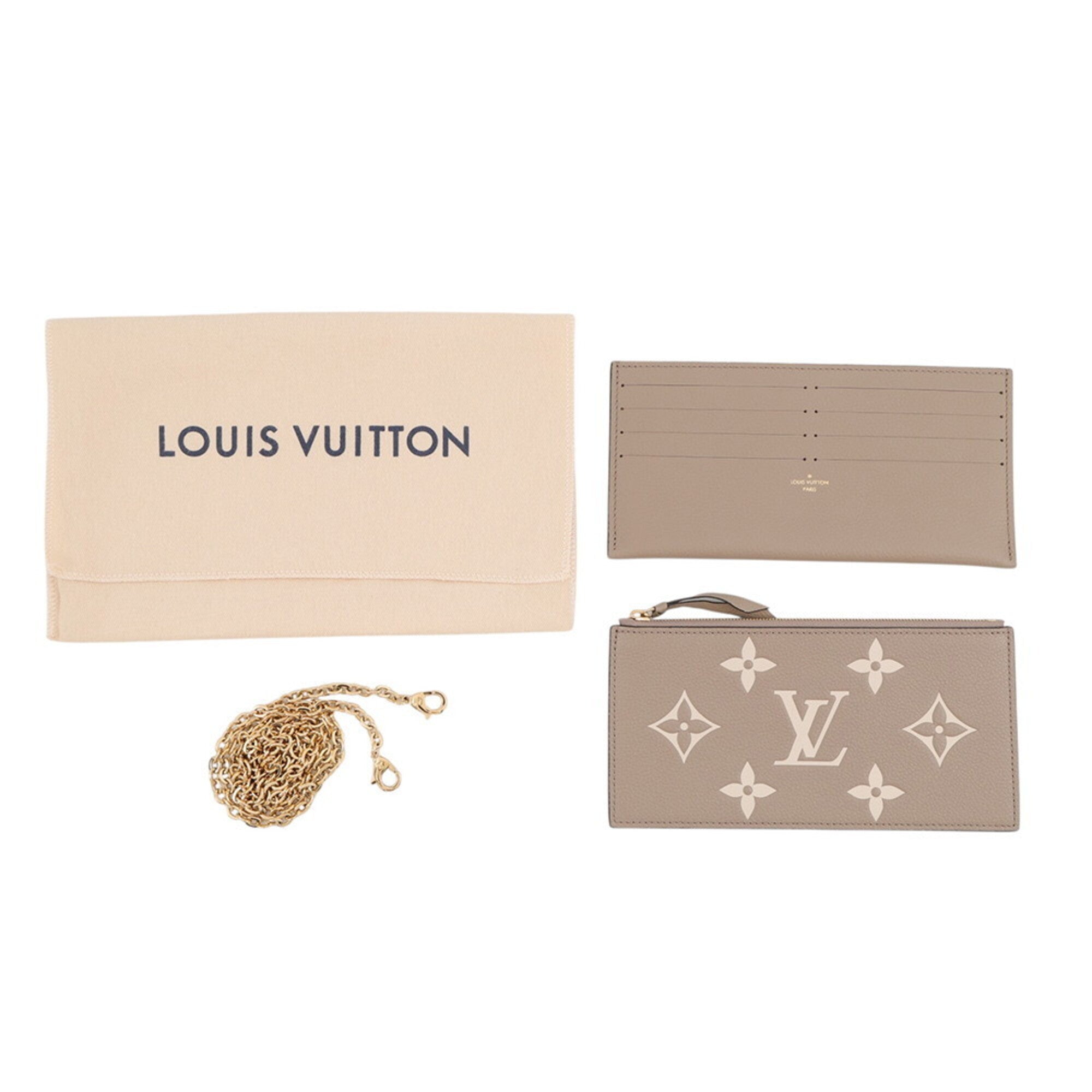 Louis Vuitton Monogram Empreinte Tourterelle Monogram Empreinte Chain/Shoulder Wallet (Pre-Owned)