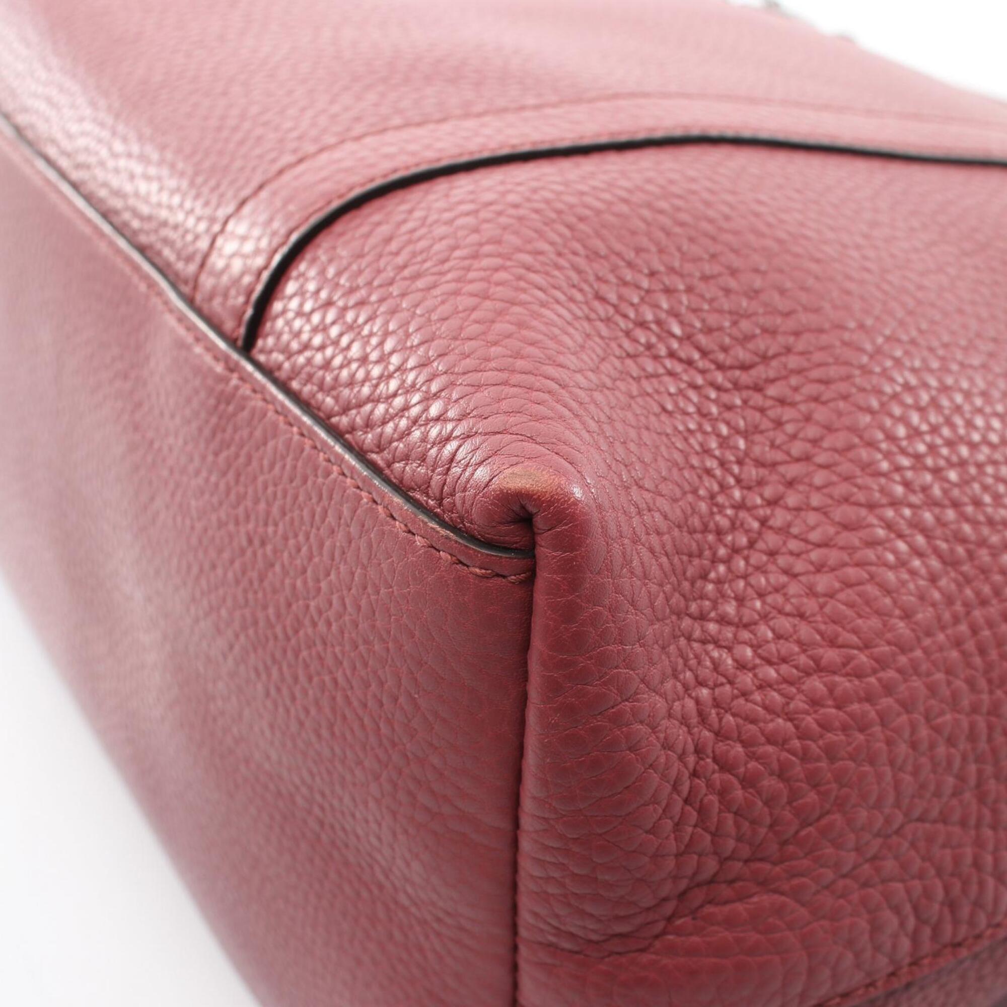 Gucci Bordeaux Leather Handbag Tote Bag (Pre-Owned)