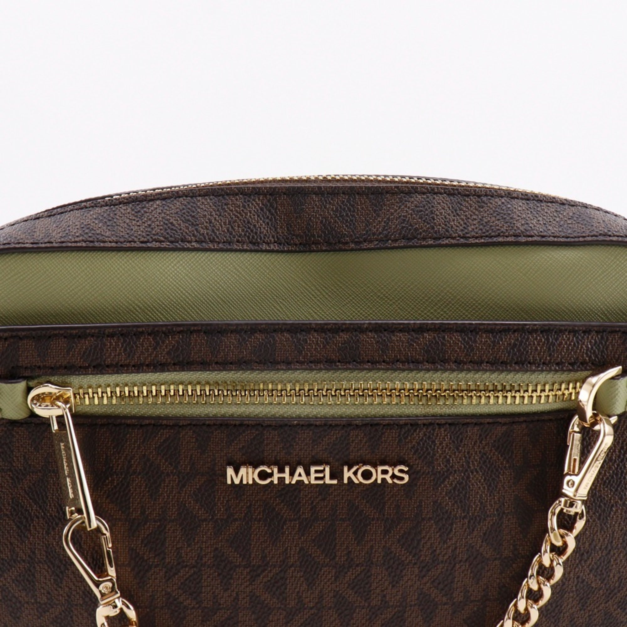 Michael Kors Jet Set Brown Pvc Shoulder Bag (Pre-Owned)