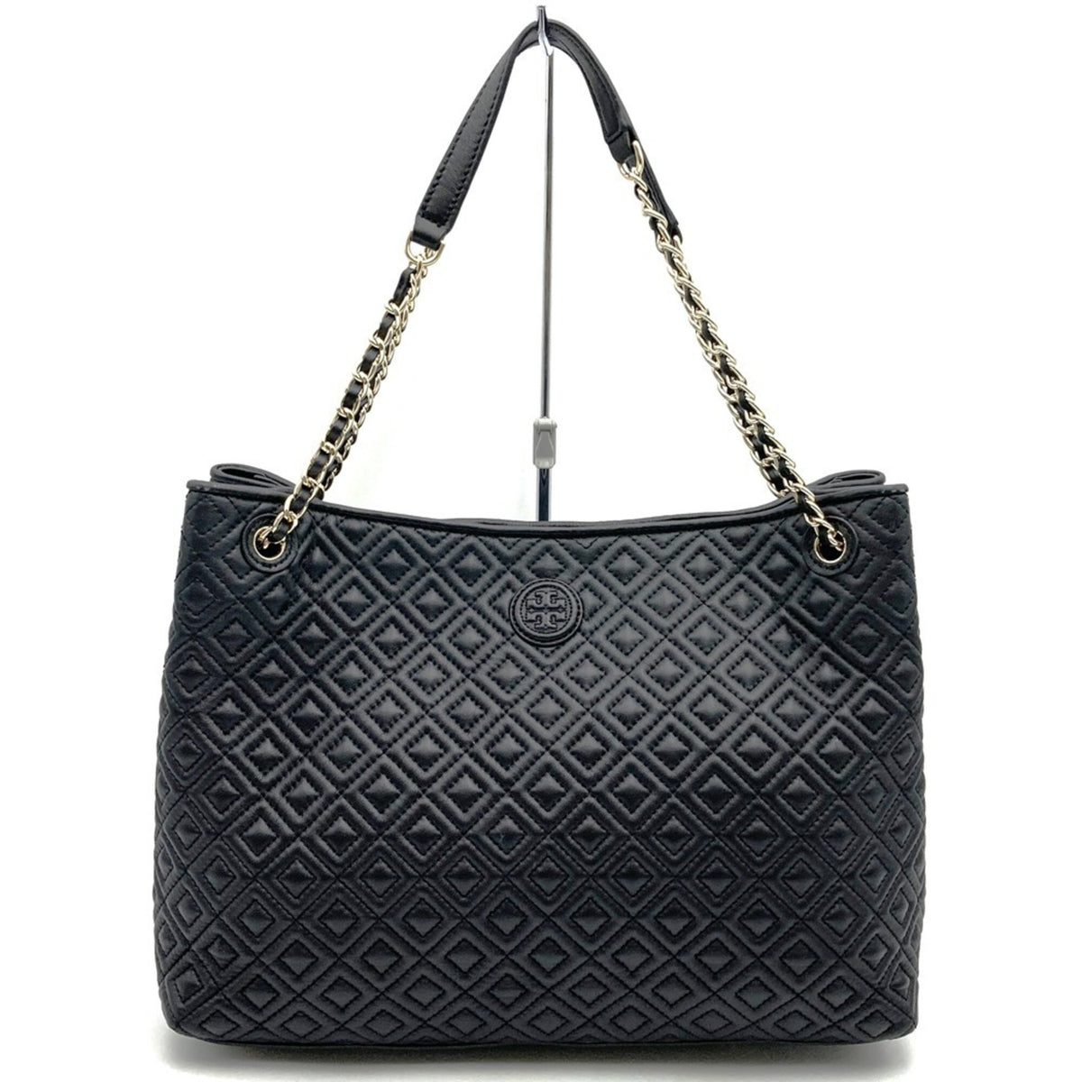 Tory Burch Black Leather Shoulder Bag Tote Bag (Pre-Owned)