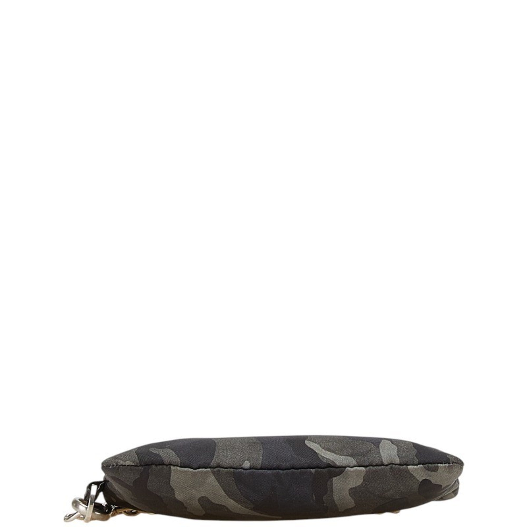 Prada Black Camouflage Gray Nylon Leather Coin Purse/Coin Case (Pre-Owned)