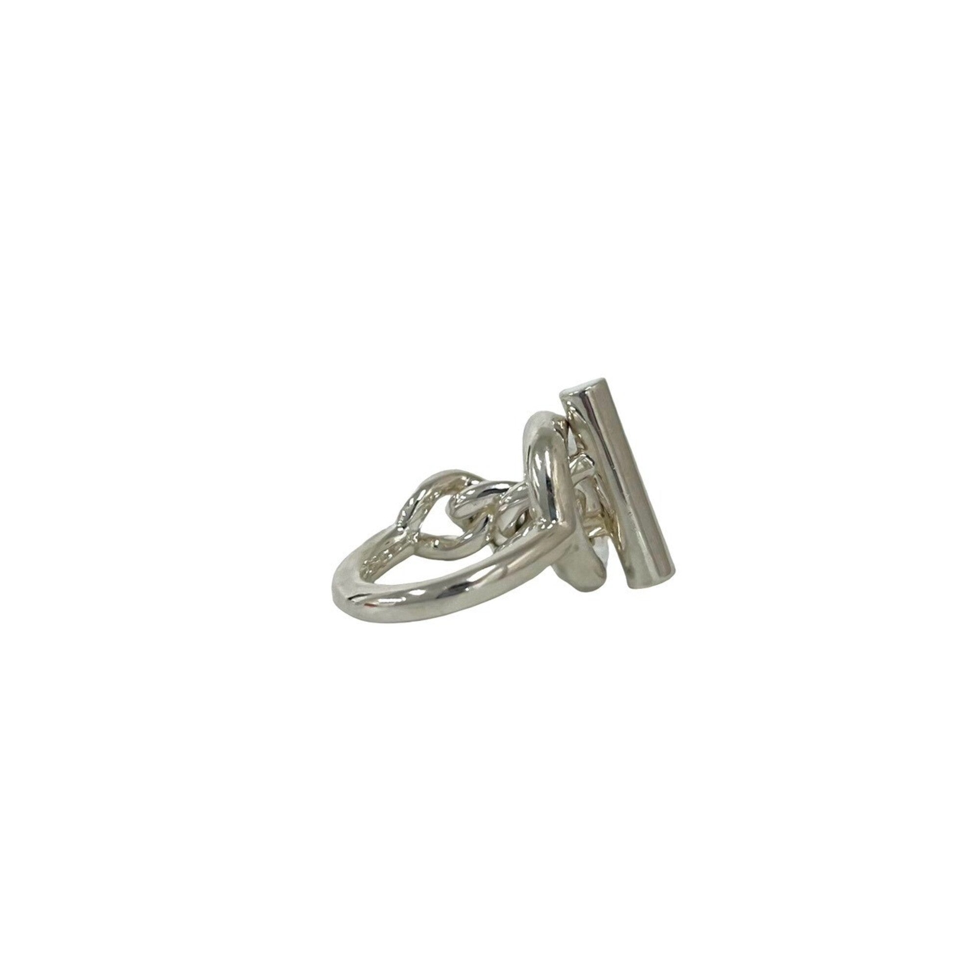 Hermes Silver Silver 925 Band Ring (Pre-Owned)
