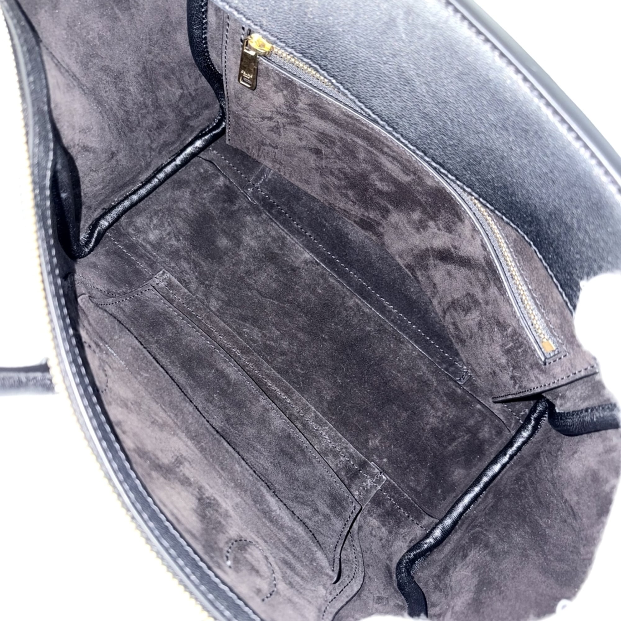 Celine Black White Leather Handbag Shoulder Bag (Pre-Owned)