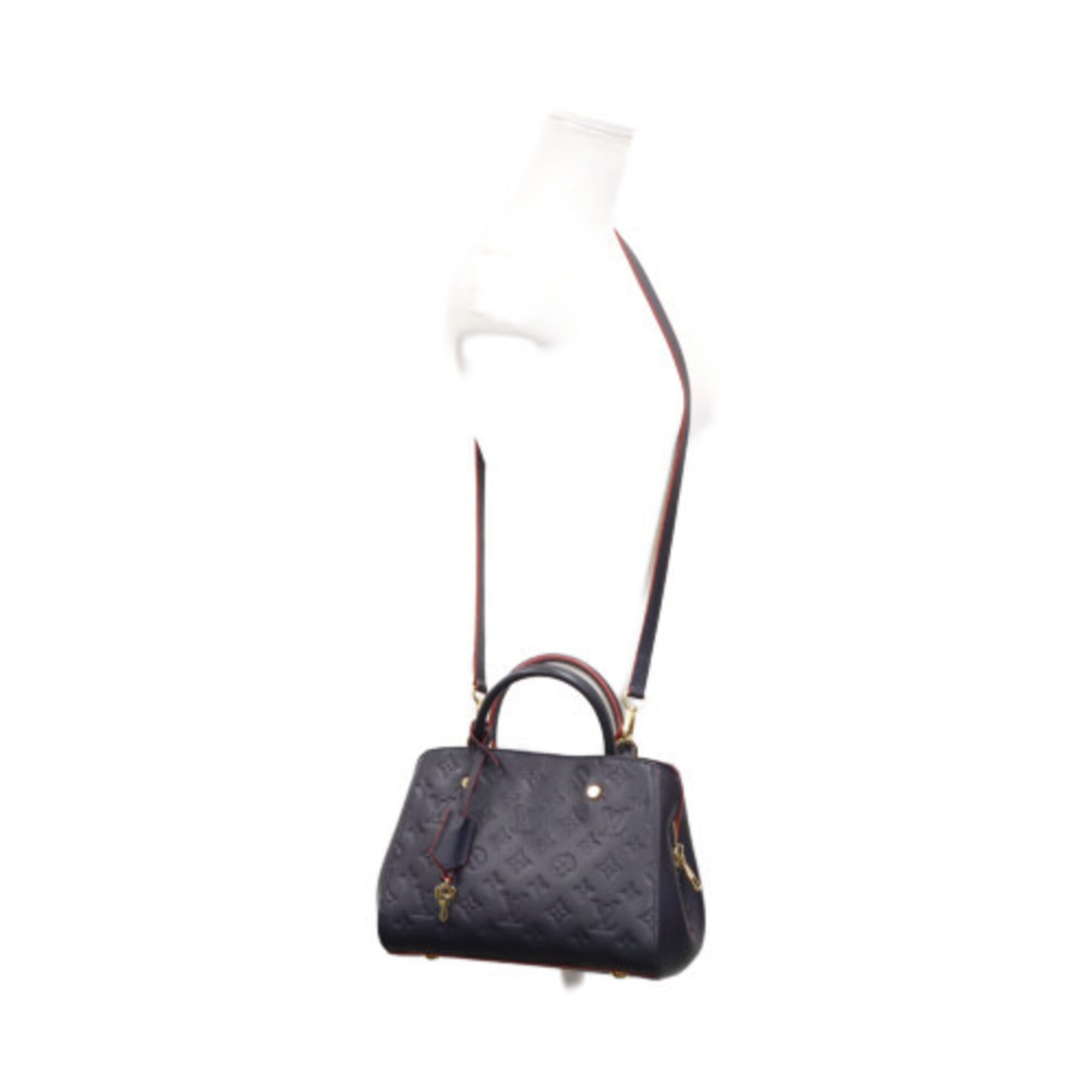 Louis Vuitton Navy Red Color Monogram Empreinte Shoulder Bag (Pre-Owned)