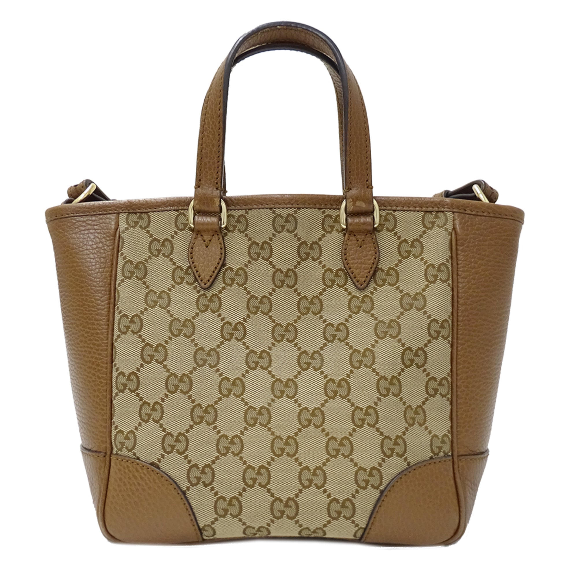 Gucci Beige Brown Gg Canvas Handbag Shoulder Bag (Pre-Owned)