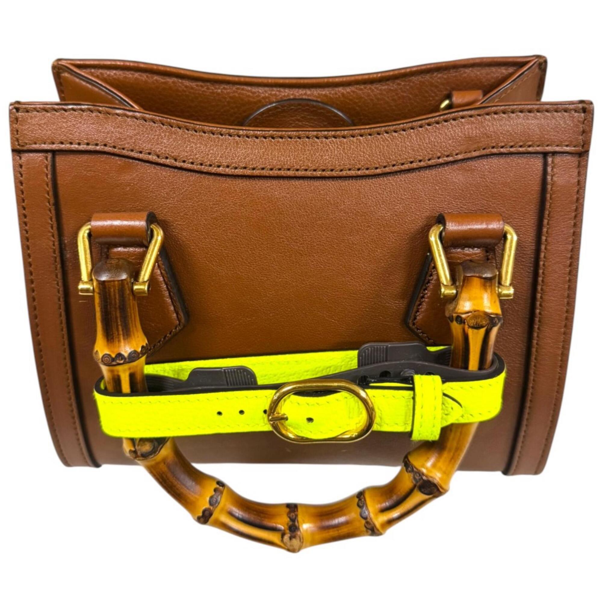 Gucci Brown Leather Shoulder Bag Tote Bag (Pre-Owned)