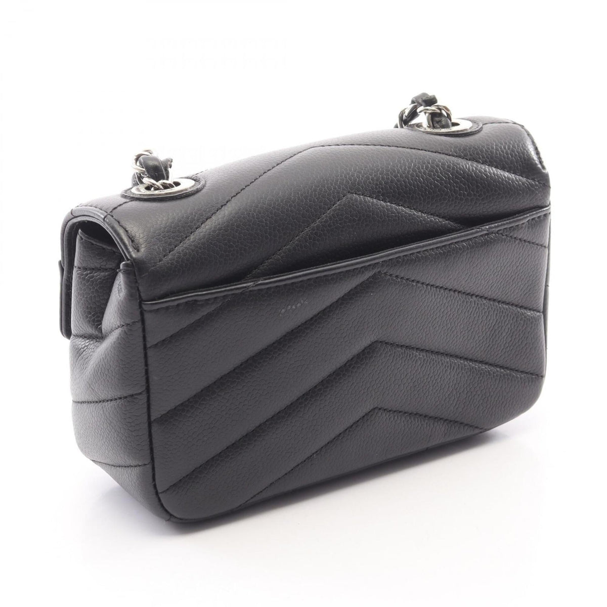 Chanel Black Grained Calfskin Handbag Shoulder Bag (Pre-Owned)