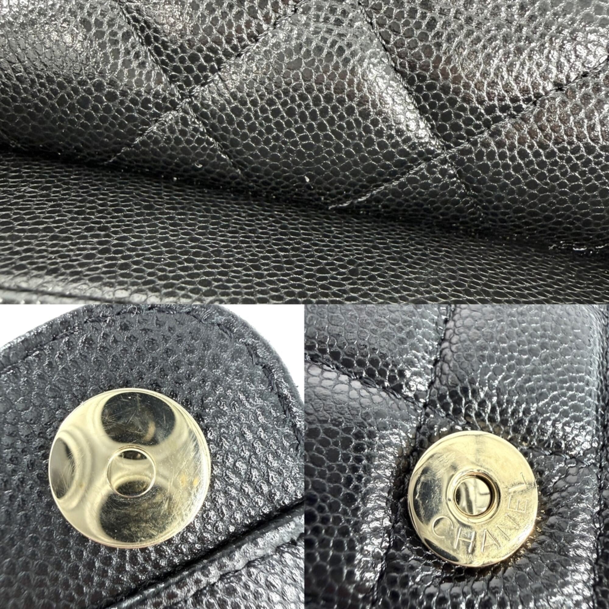 Chanel Matelasse Black Grained Calfskin Shoulder Bag (Pre-Owned)