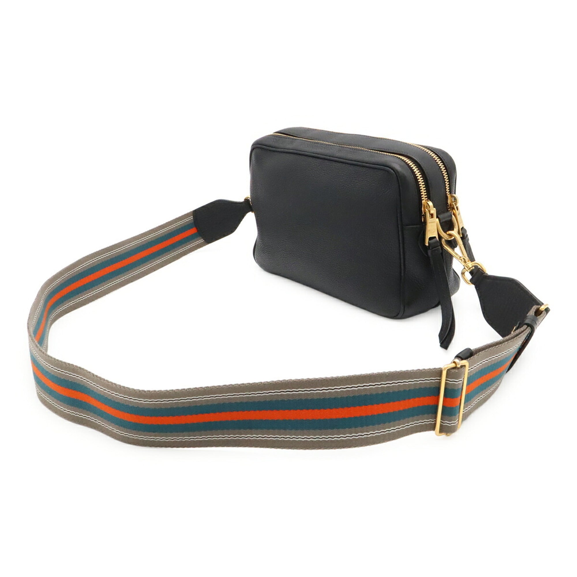 Prada Black Nero Leather Clutch Bag Shoulder Bag (Pre-Owned)