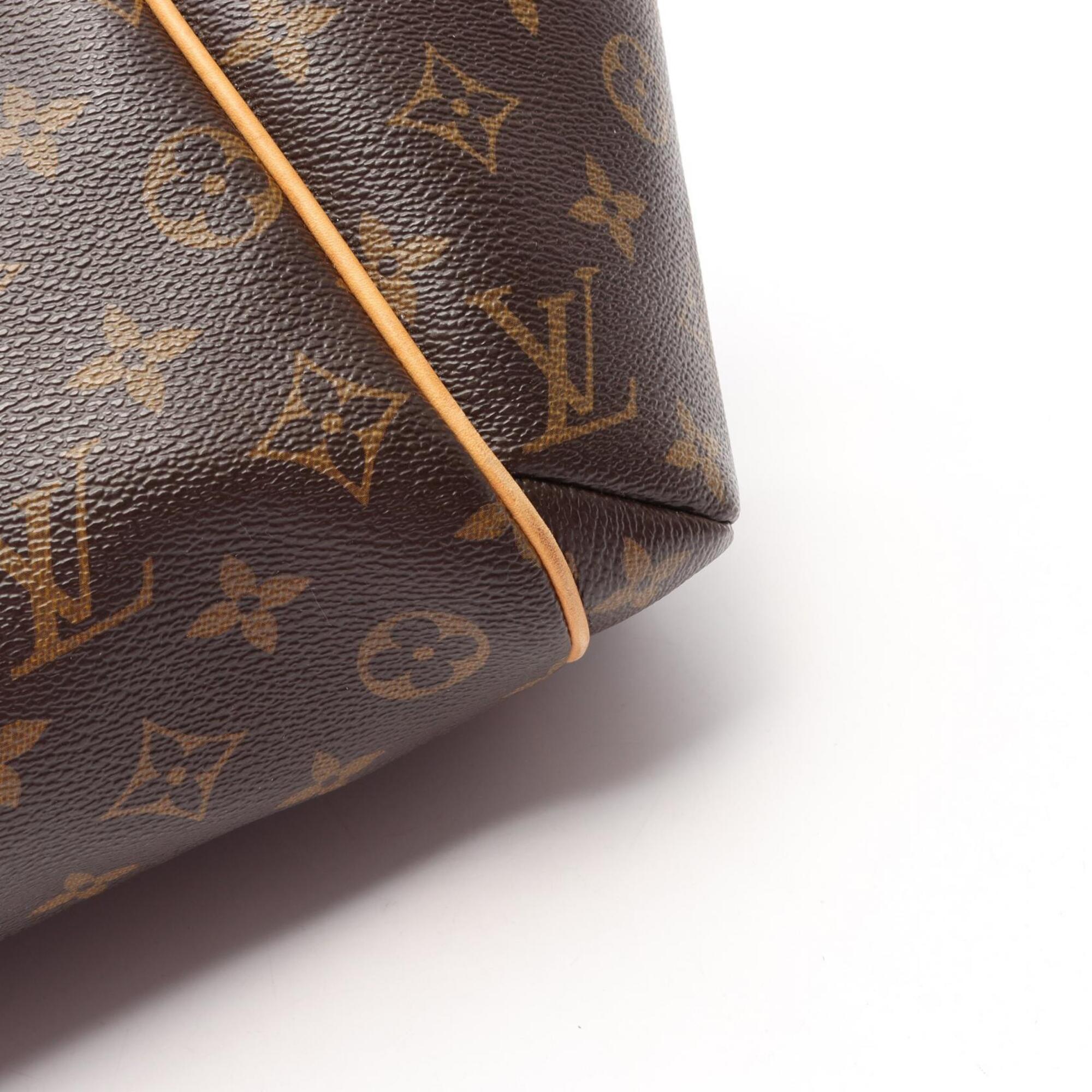 Louis Vuitton Brown Coated Canvas Leather Monogram Handbag Tote Bag (Pre-Owned)