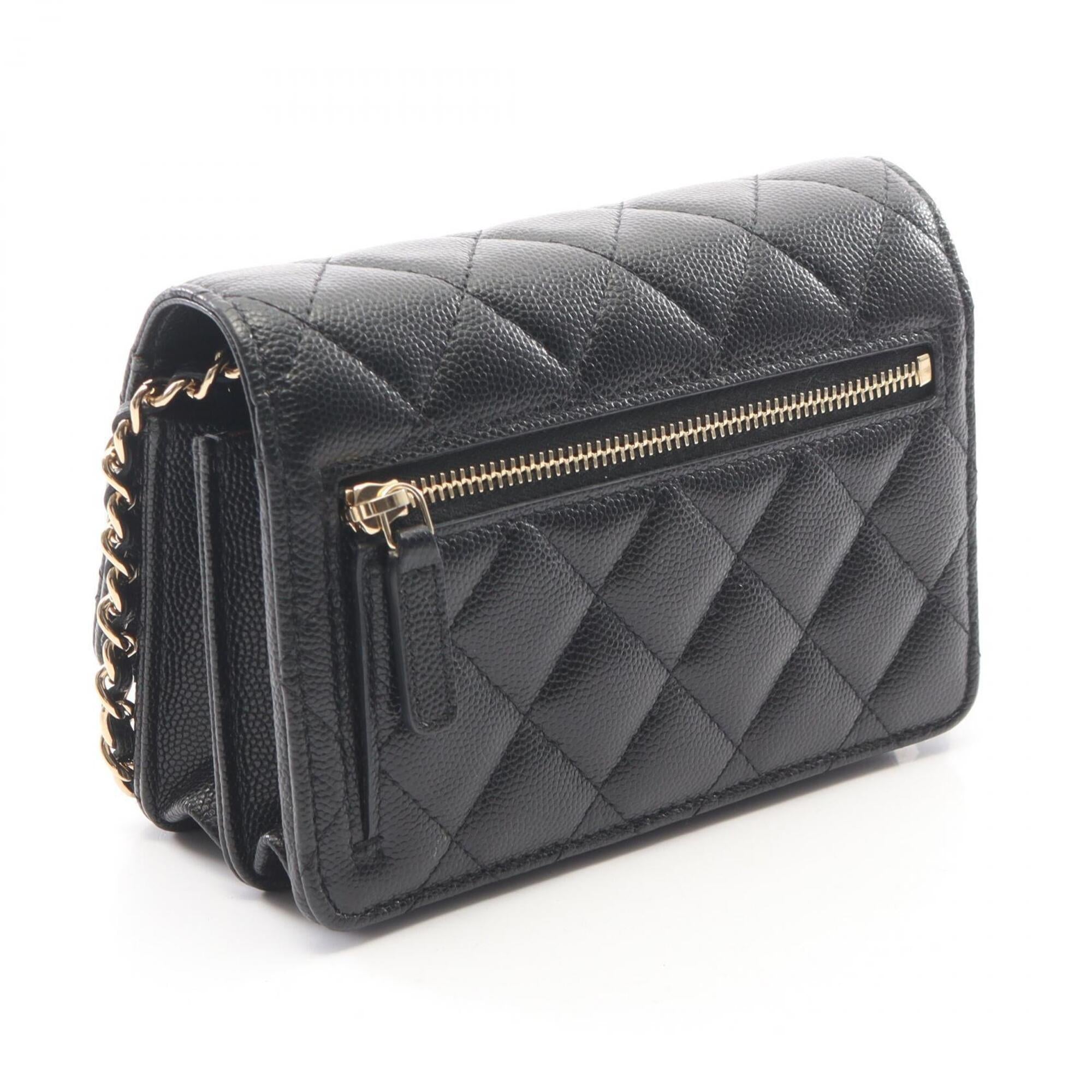 Chanel Black Grained Calfskin Handbag Shoulder Bag (Pre-Owned)