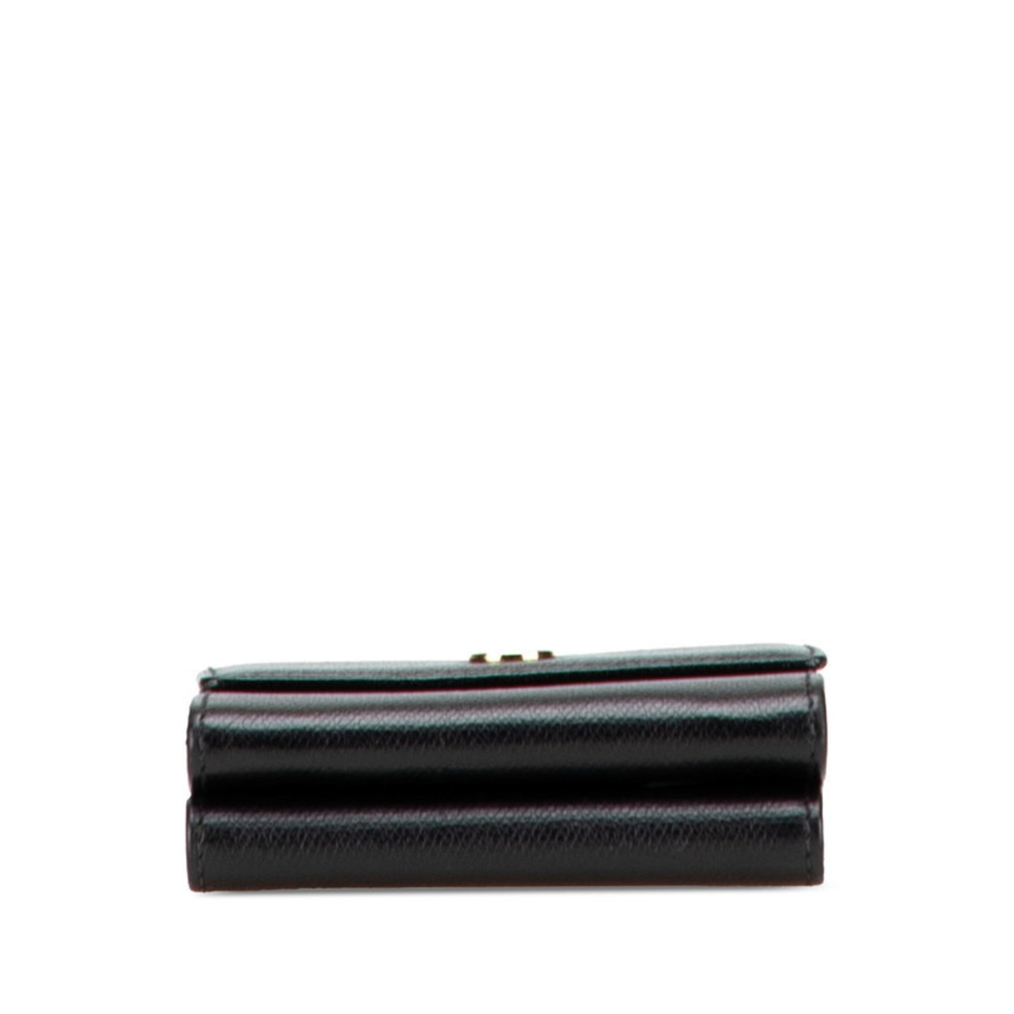 Chanel Black Leather Wallet (Tri-Fold) (Pre-Owned)
