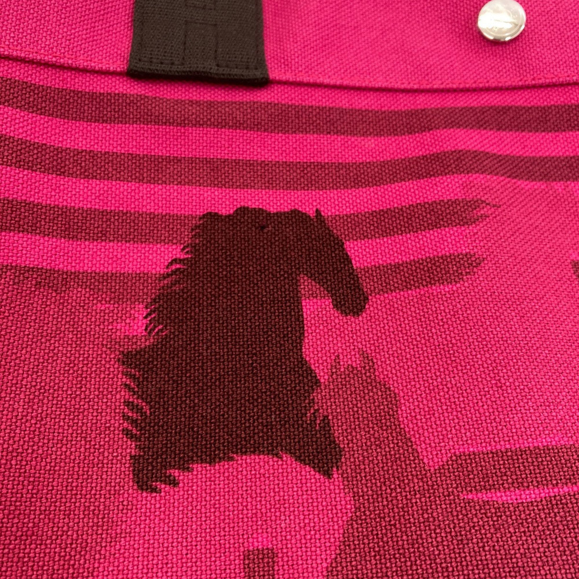 Hermes Pink Canvas Tote Bag (Pre-Owned)