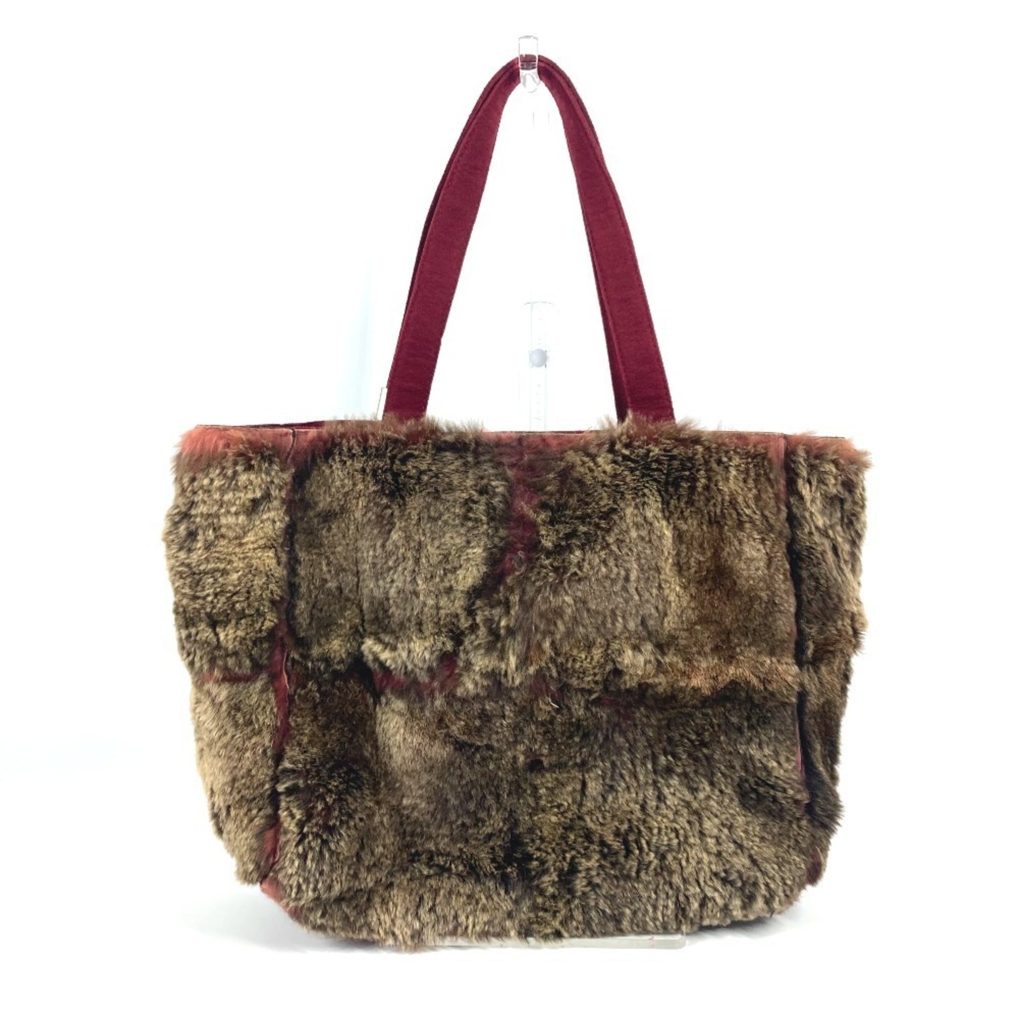 Chanel Brown Red Color Fur Shoulder Bag Tote Bag (Pre-Owned)