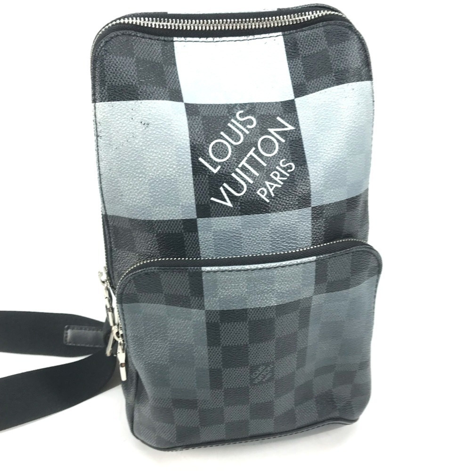Louis Vuitton Black Galle Gray Canvas Shoulder Bag Sling Bag (Pre-Owned)