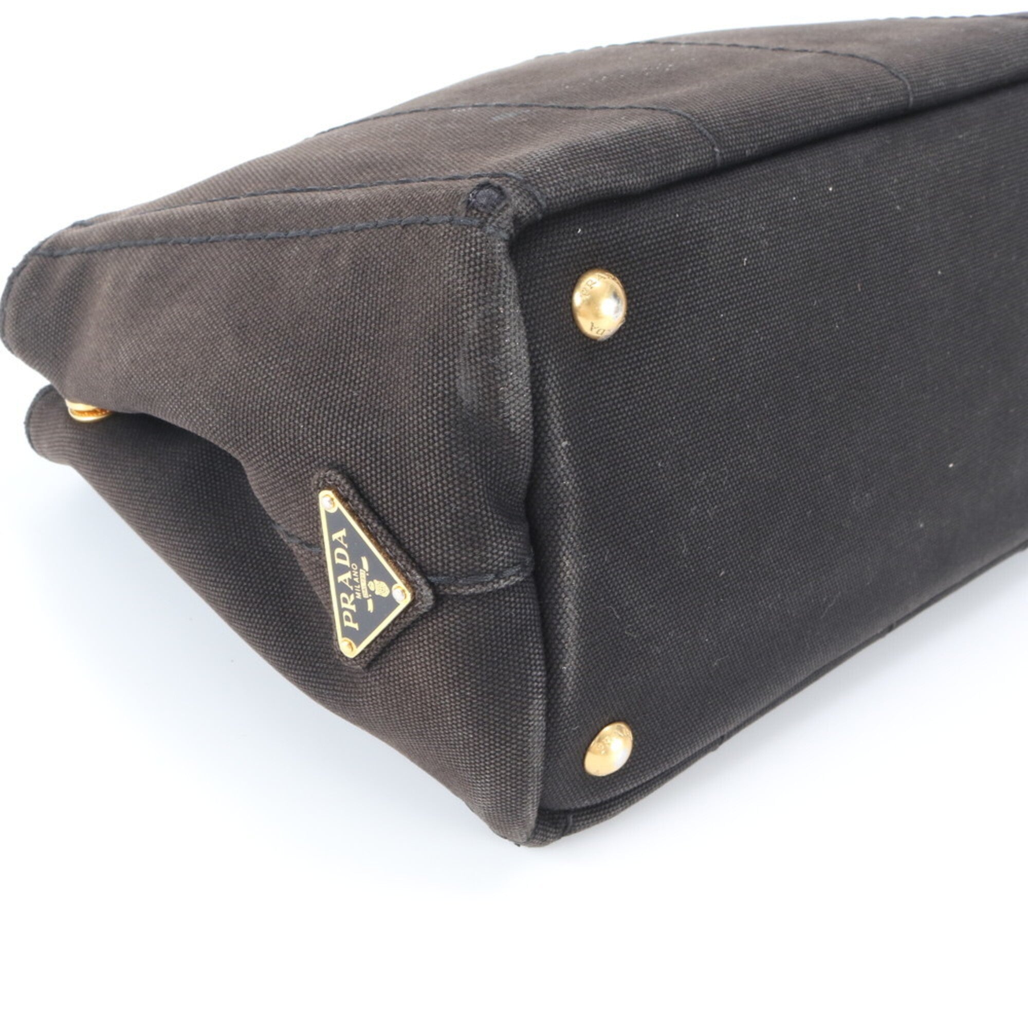 Prada Black Canvas Handbag Tote Bag (Pre-Owned)