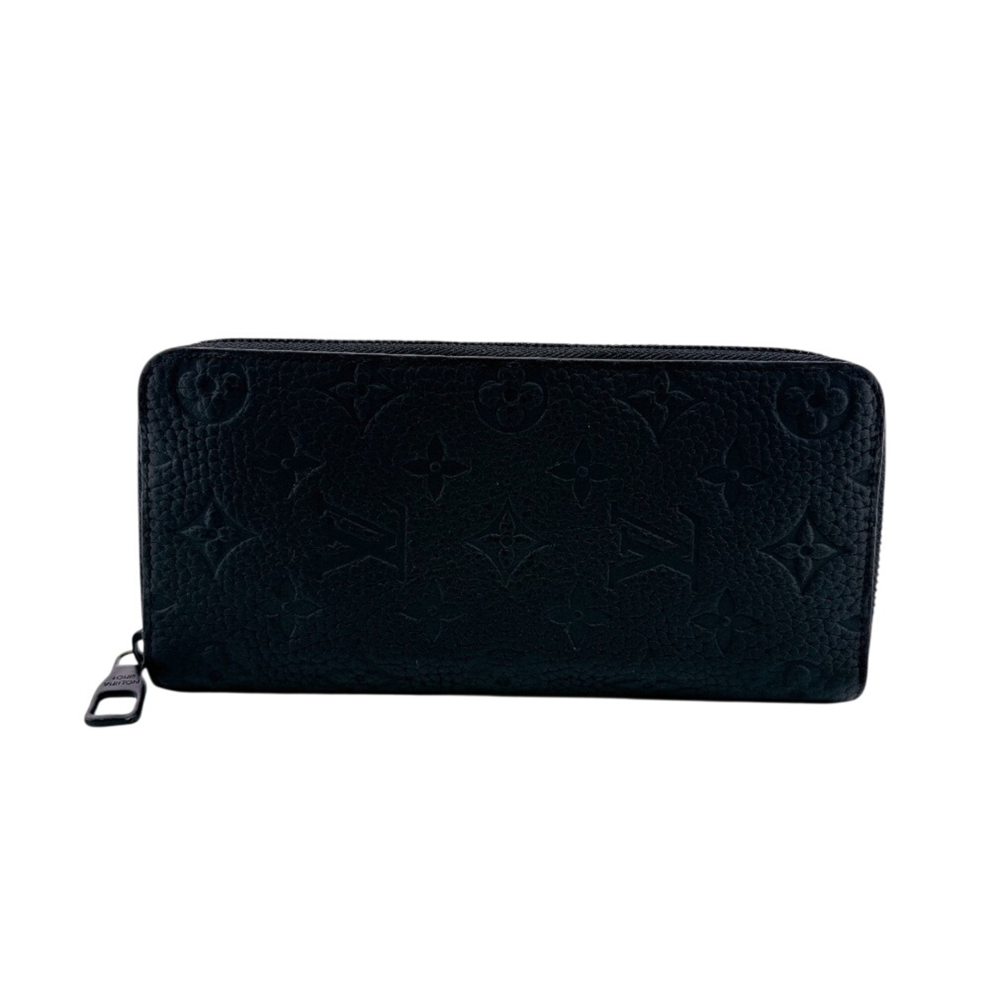 Louis Vuitton Black Leather Long Wallet (Bi-Fold) (Pre-Owned)