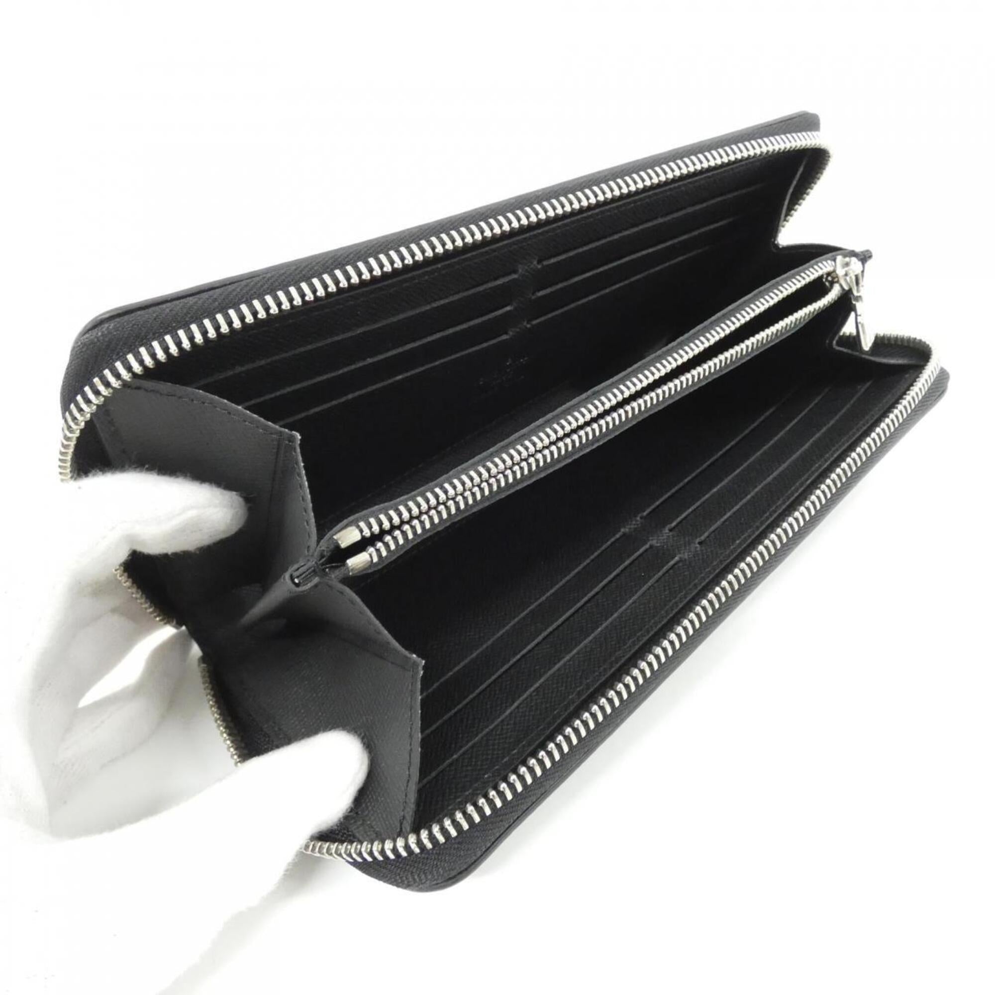 Louis Vuitton Black Leather Long Wallet (Bi-Fold) (Pre-Owned)