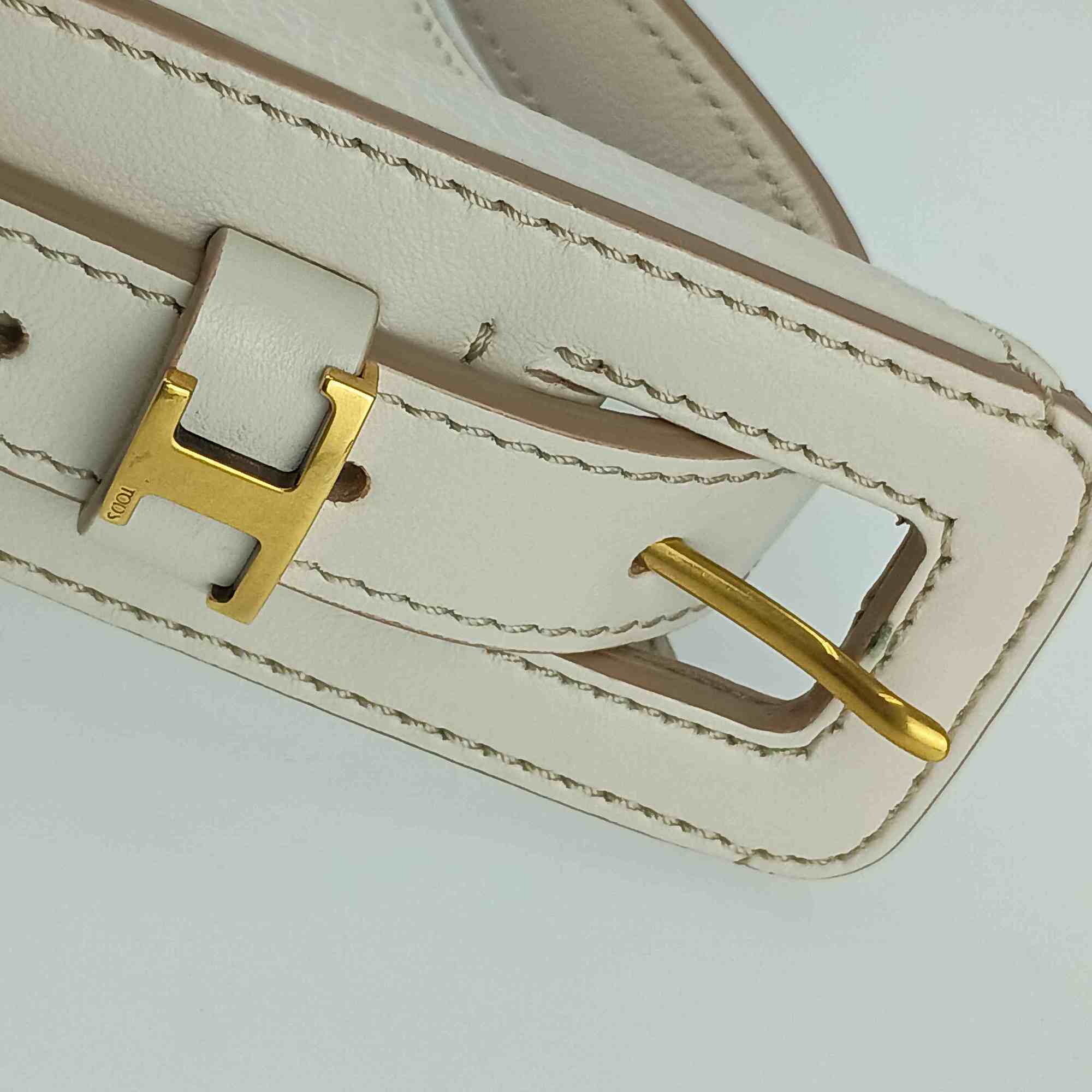 Tod's White Leather Handbag Shoulder Bag Tote Bag (Pre-Owned)