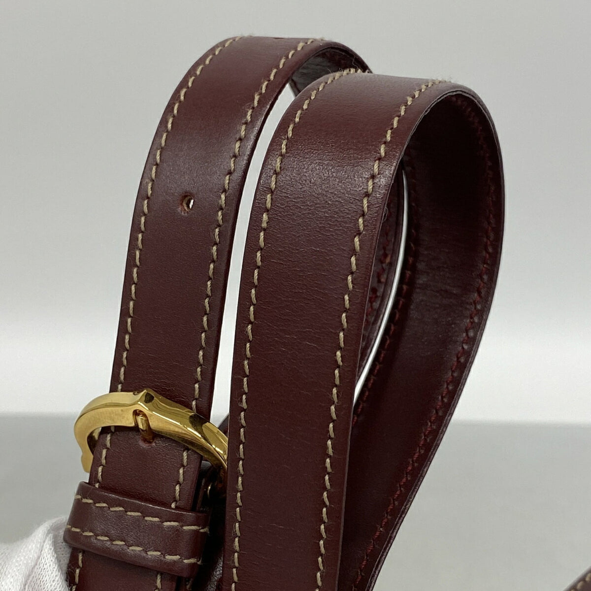 Cartier Bordeaux Leather Shoulder Bag (Pre-Owned)