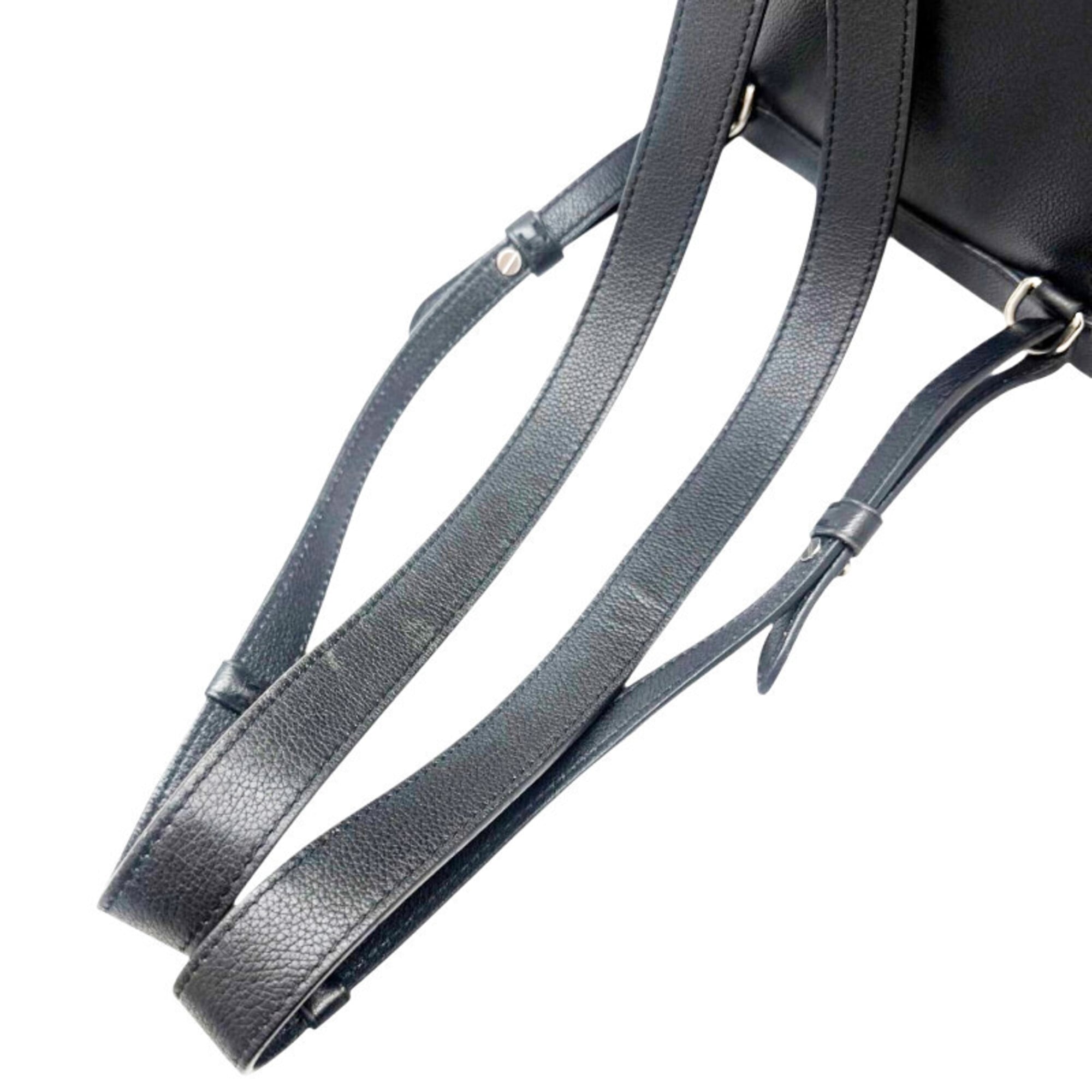 Louis Vuitton Black Noir Leather Backpack (Pre-Owned)