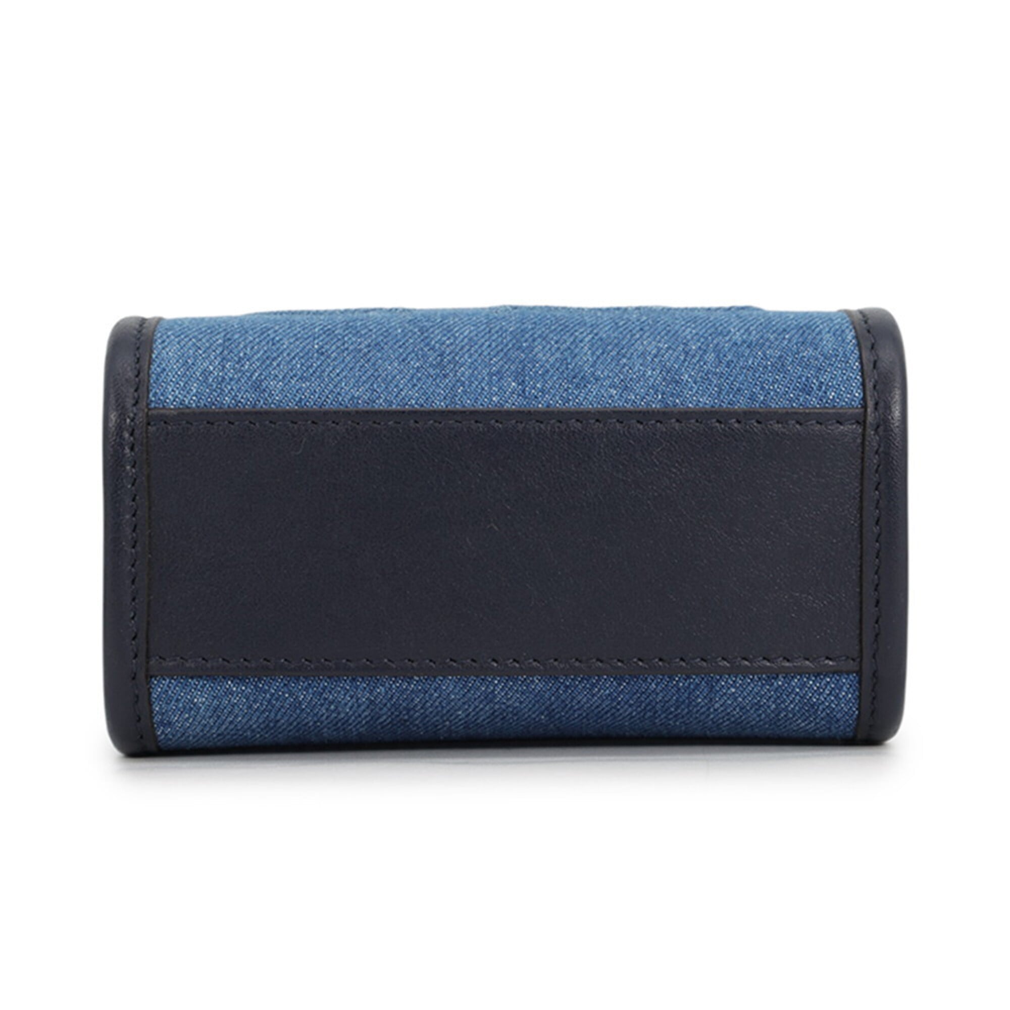 Jimmy Choo Blue Navy Canvas Leather Handbag Shoulder Bag (Pre-Owned)