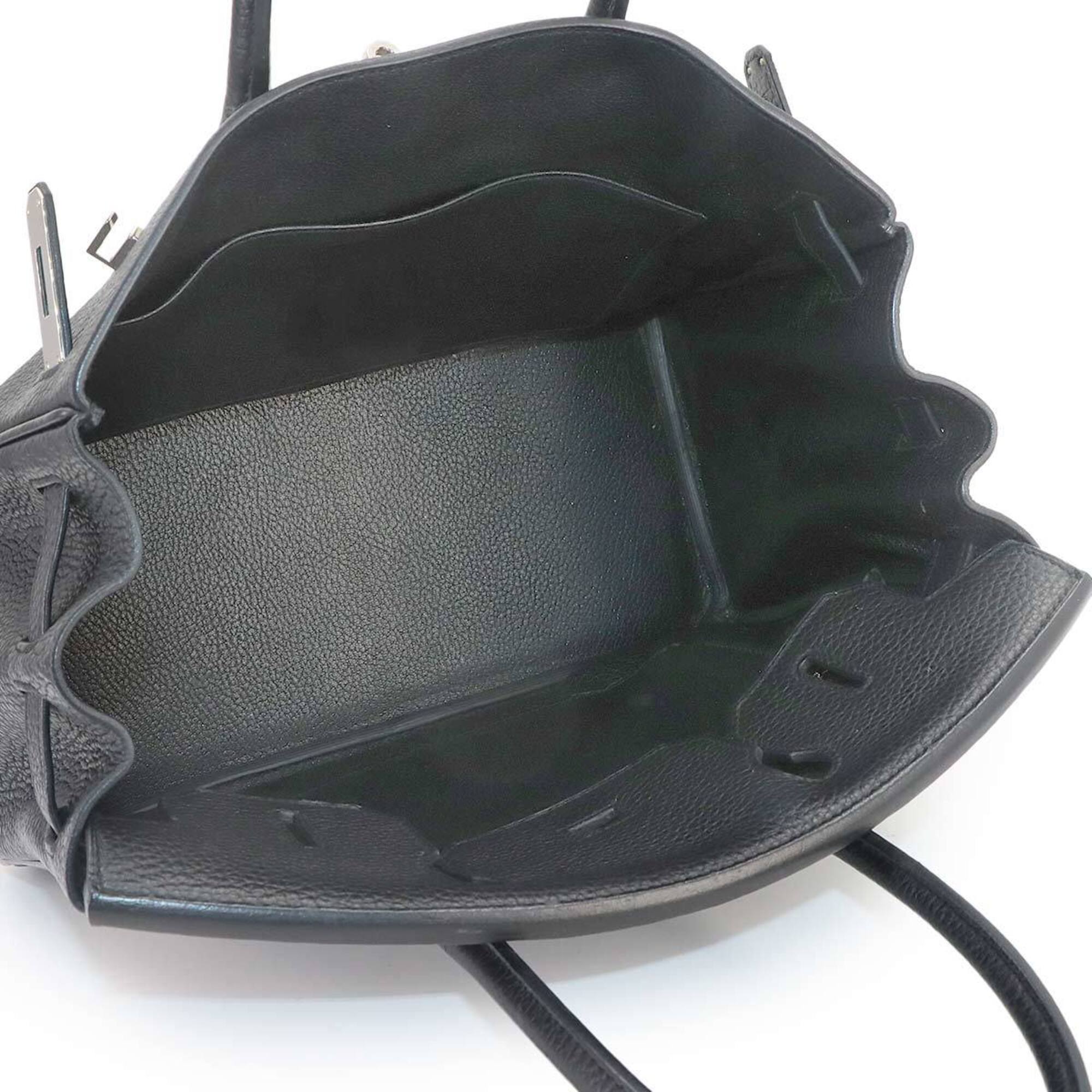 Hermes Black Taurillon Clemence Leather Handbag (Pre-Owned)