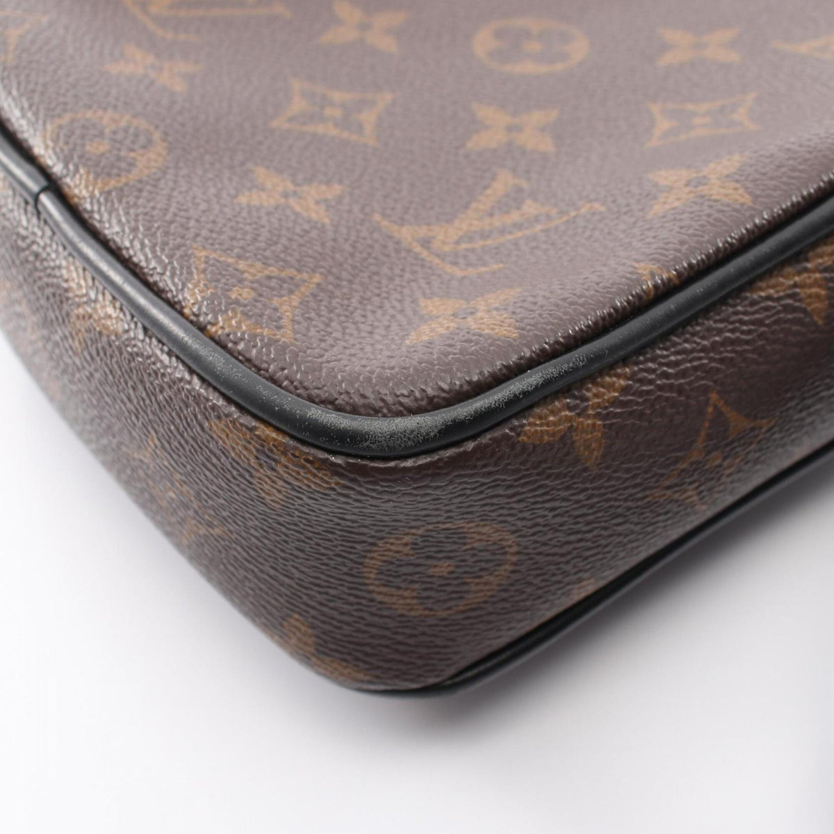Louis Vuitton Black Brown Monogram Macassar Coated Canvas Leather Shoulder Bag (Pre-Owned)