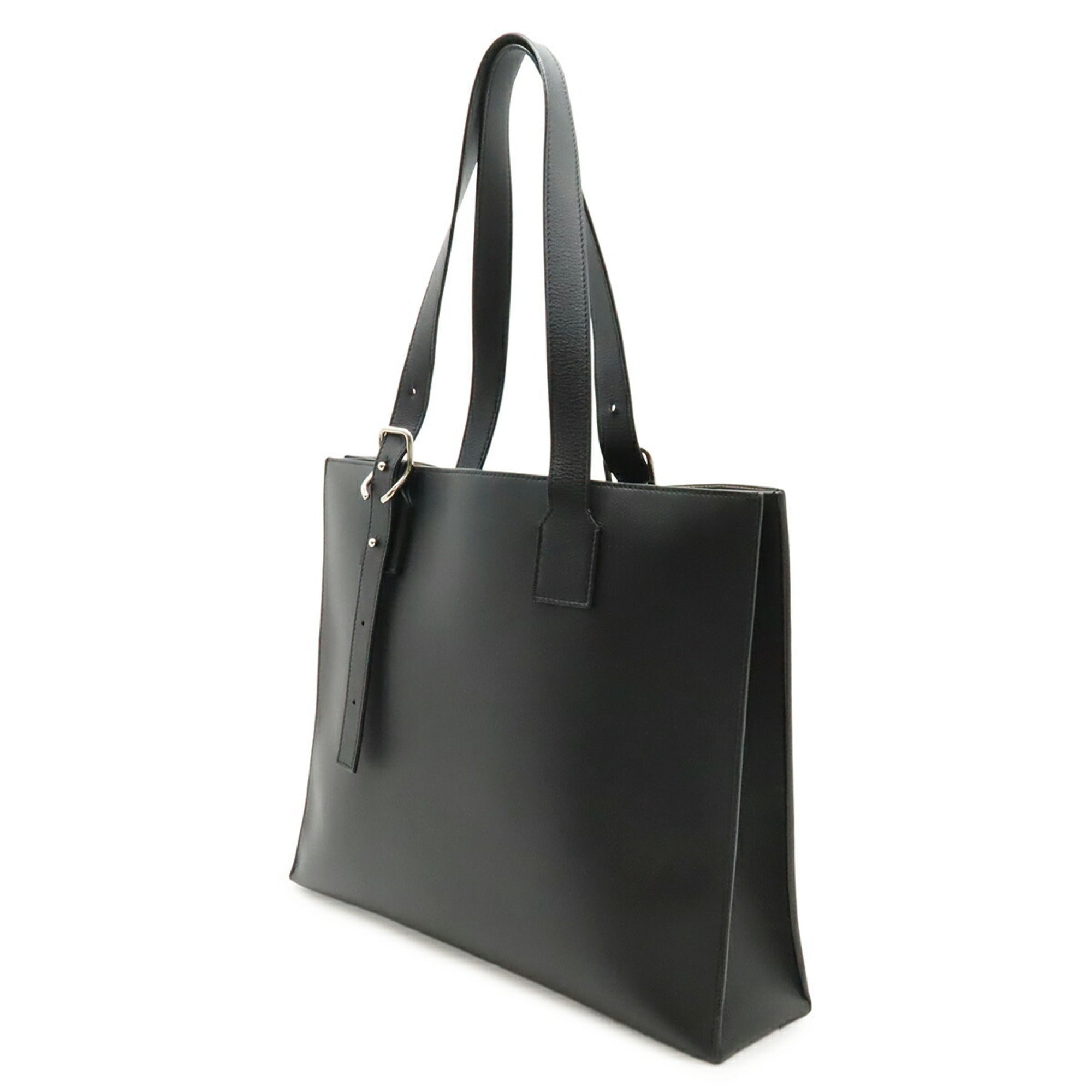 Loewe Black White Leather Shoulder Bag Tote Bag (Pre-Owned)