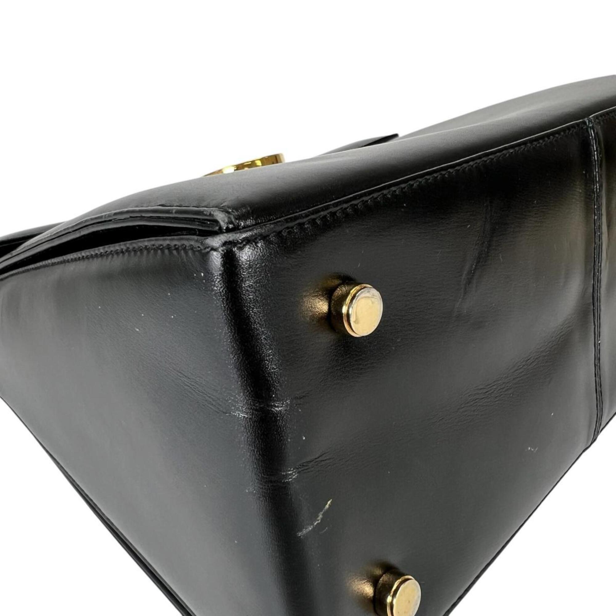 Salvatore Ferragamo Black Leather Handbag (Pre-Owned)