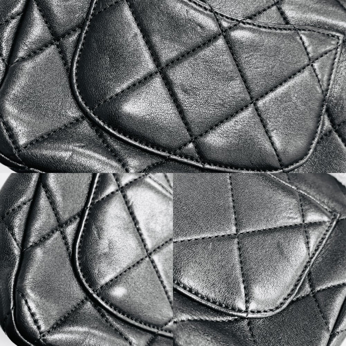 Chanel Black White Leather Shoulder Bag (Pre-Owned)
