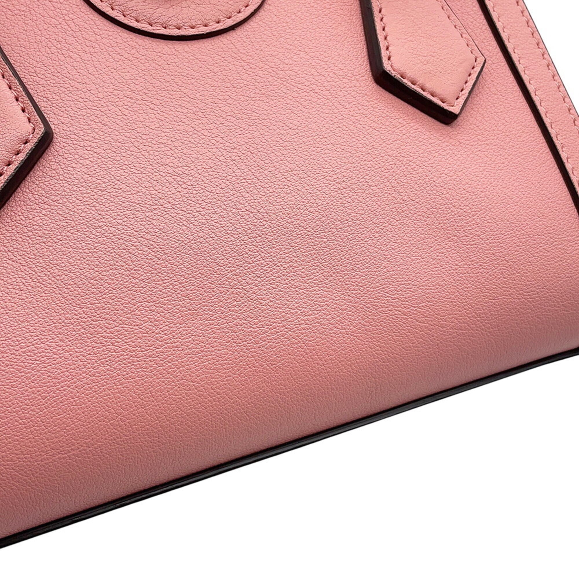 Gucci Bamboo Pink Bamboo Leather Handbag (Pre-Owned)