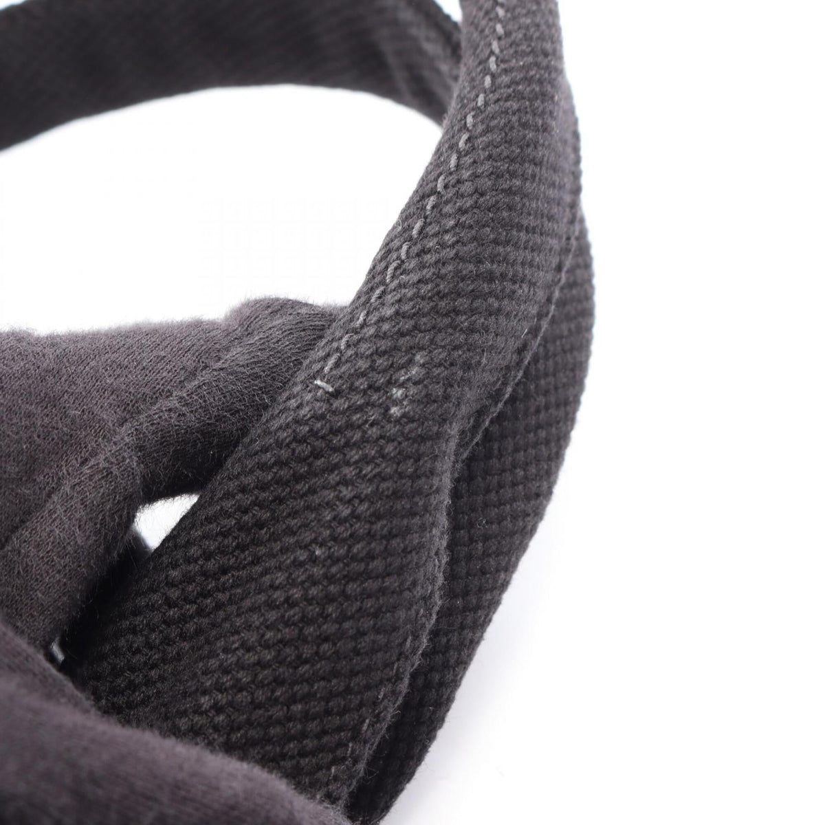 Prada Canapa Black Canvas Handbag Tote Bag (Pre-Owned)