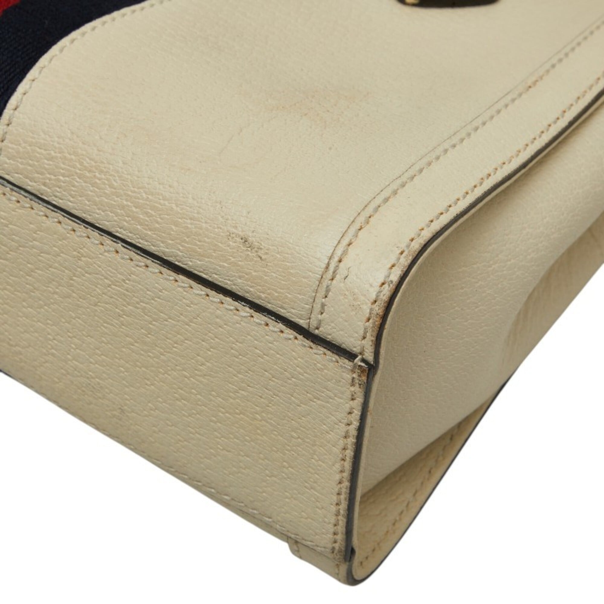 Gucci Ivory Leather Handbag Shoulder Bag (Pre-Owned)