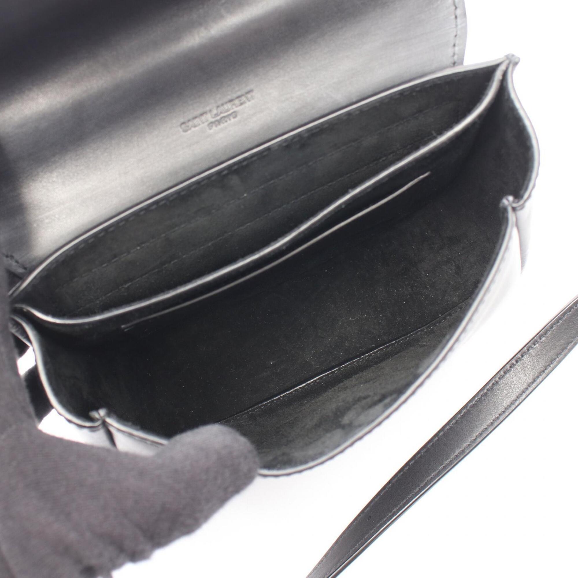 Yves Saint Laurent Black Leather Handbag Shoulder Bag (Pre-Owned)
