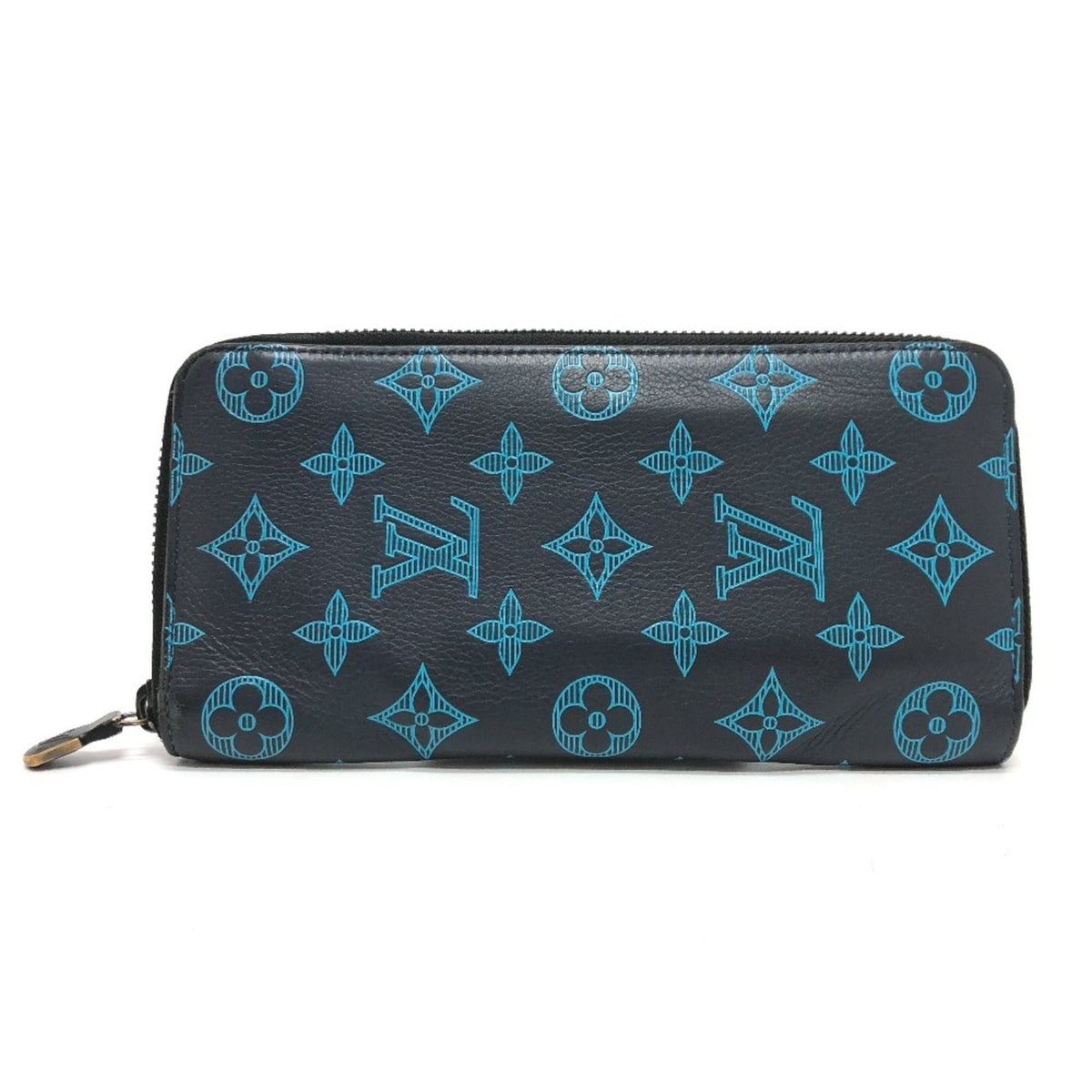 Louis Vuitton Monogram Shadow Galle Navy Monogram Shadow Long Wallet (Bi-Fold) (Pre-Owned)