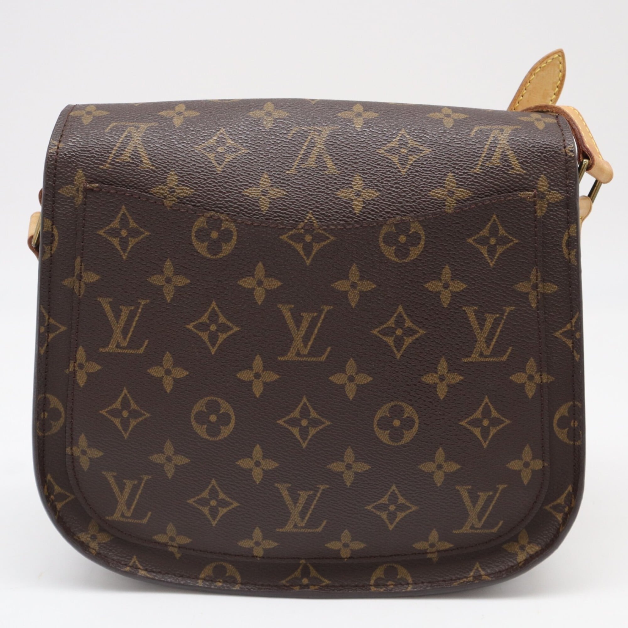 Louis Vuitton Monogram Beige Brown Coated Canvas Leather Shoulder Bag (Pre-Owned)