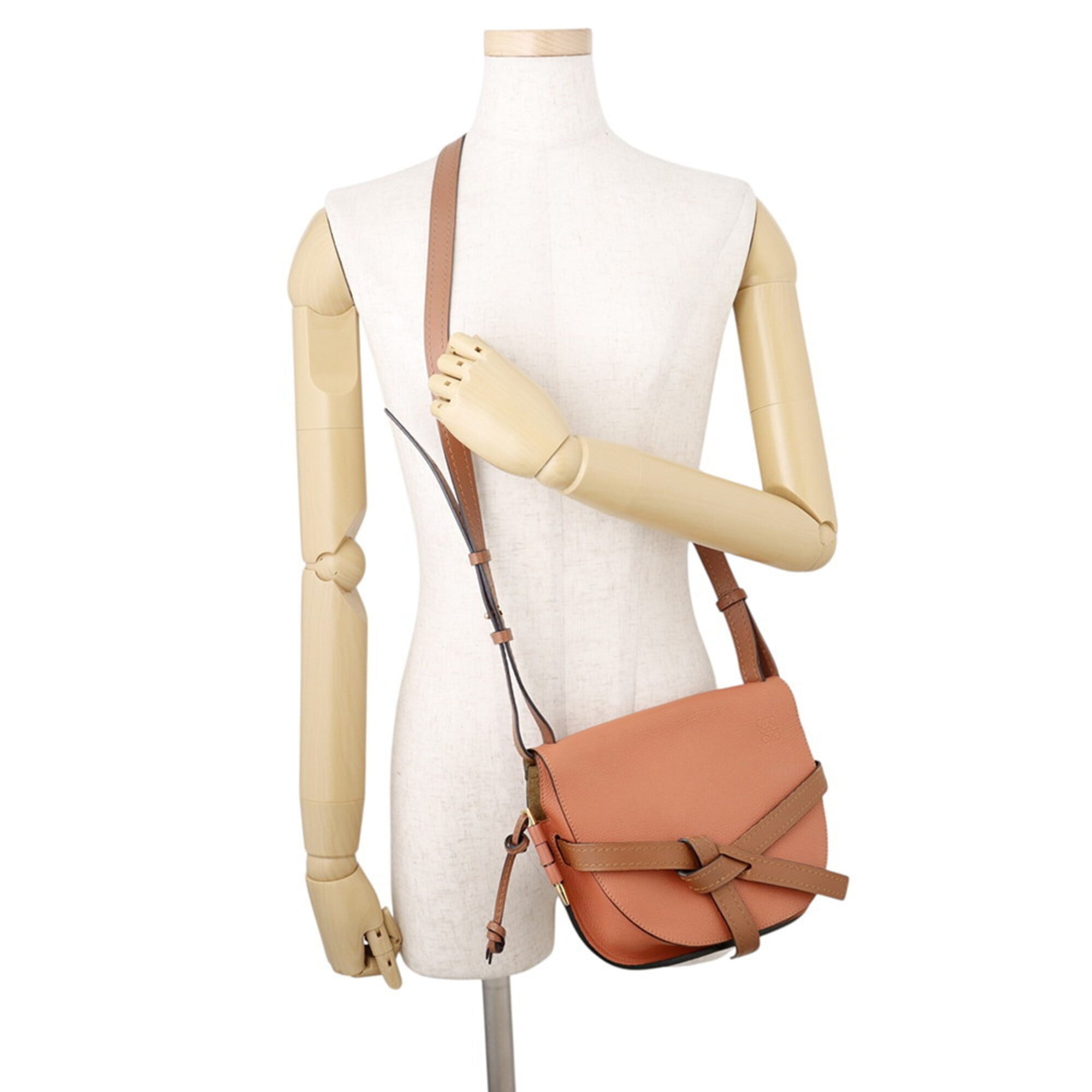 Loewe Brown Pink Leather Shoulder Bag (Pre-Owned)