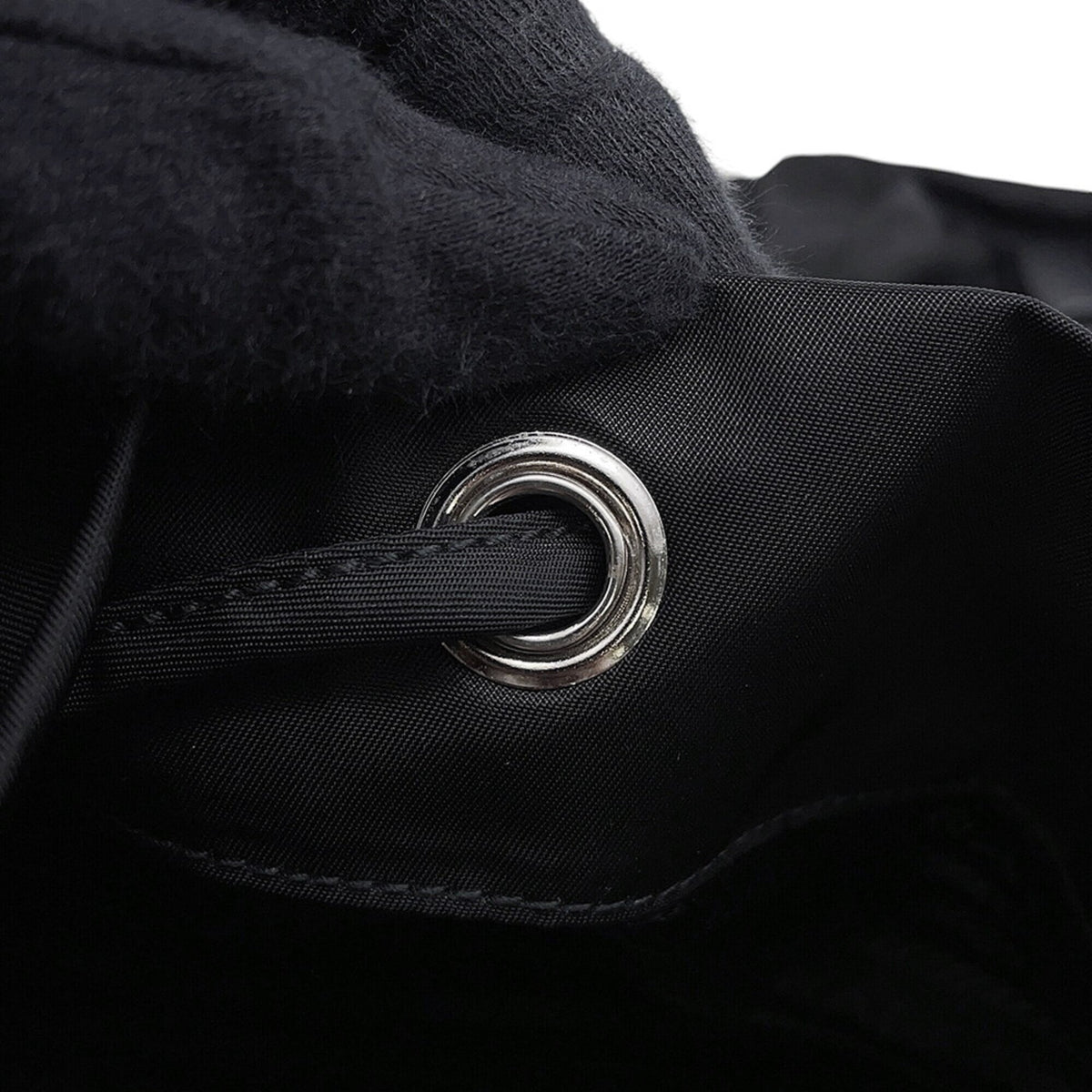 Prada Black Nylon Leather Backpack Handbag (Pre-Owned)